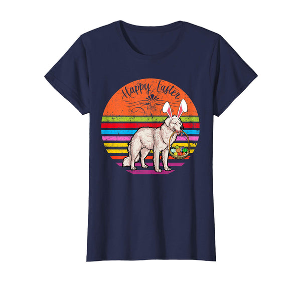 Cute Kuvasz Dog With Bunny Hat Happy Easter Eggs T Shirt
