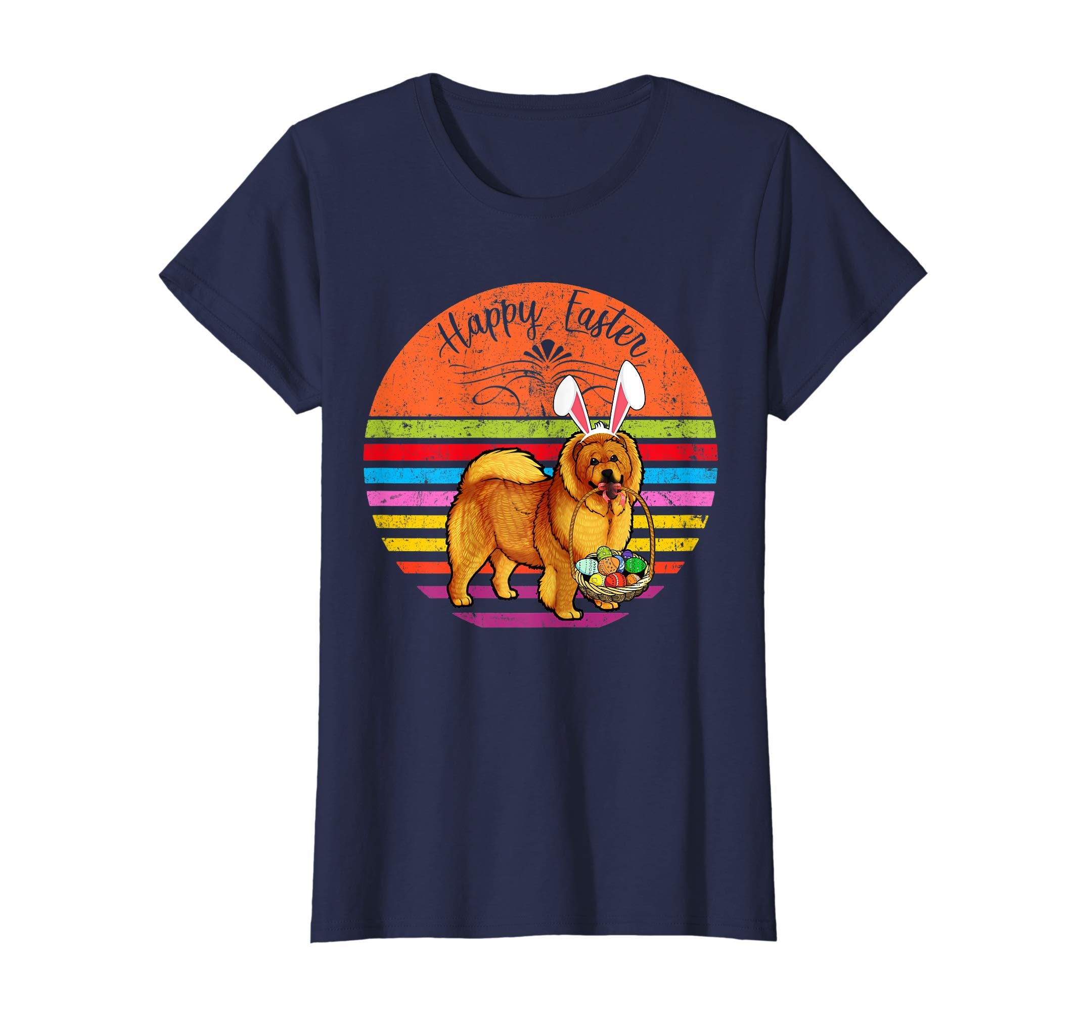 Vintage Chow Chow Dog Easter Eggs Basket T Shirt