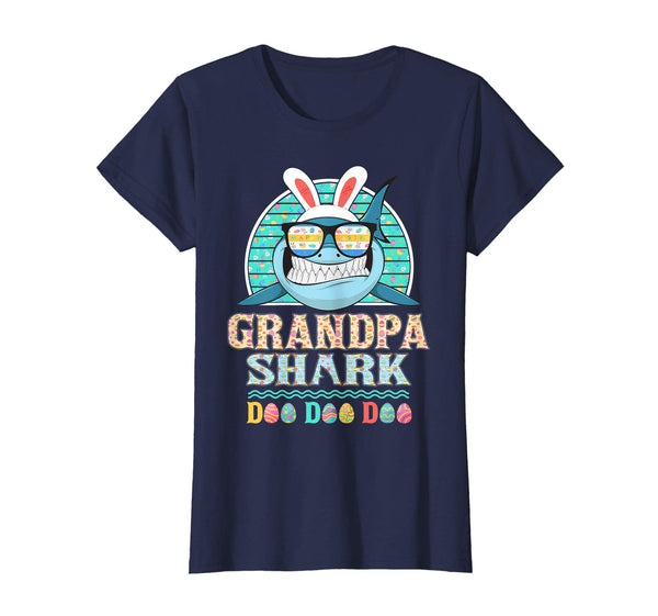 Funny Grandpa Shark Happy Easter Day Gift Family Shirt