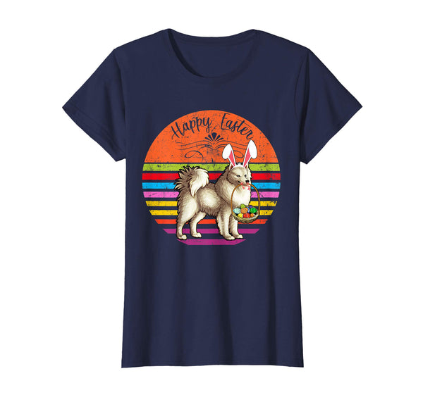 Vintage American Eskimo Dog Easter Eggs Basket T Shirt
