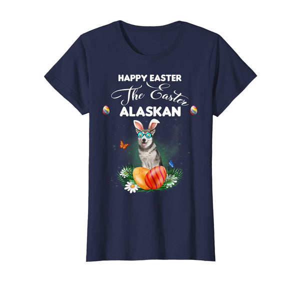Alaskan Dog Sunglass Bunny Happy Easter Day Tshirt