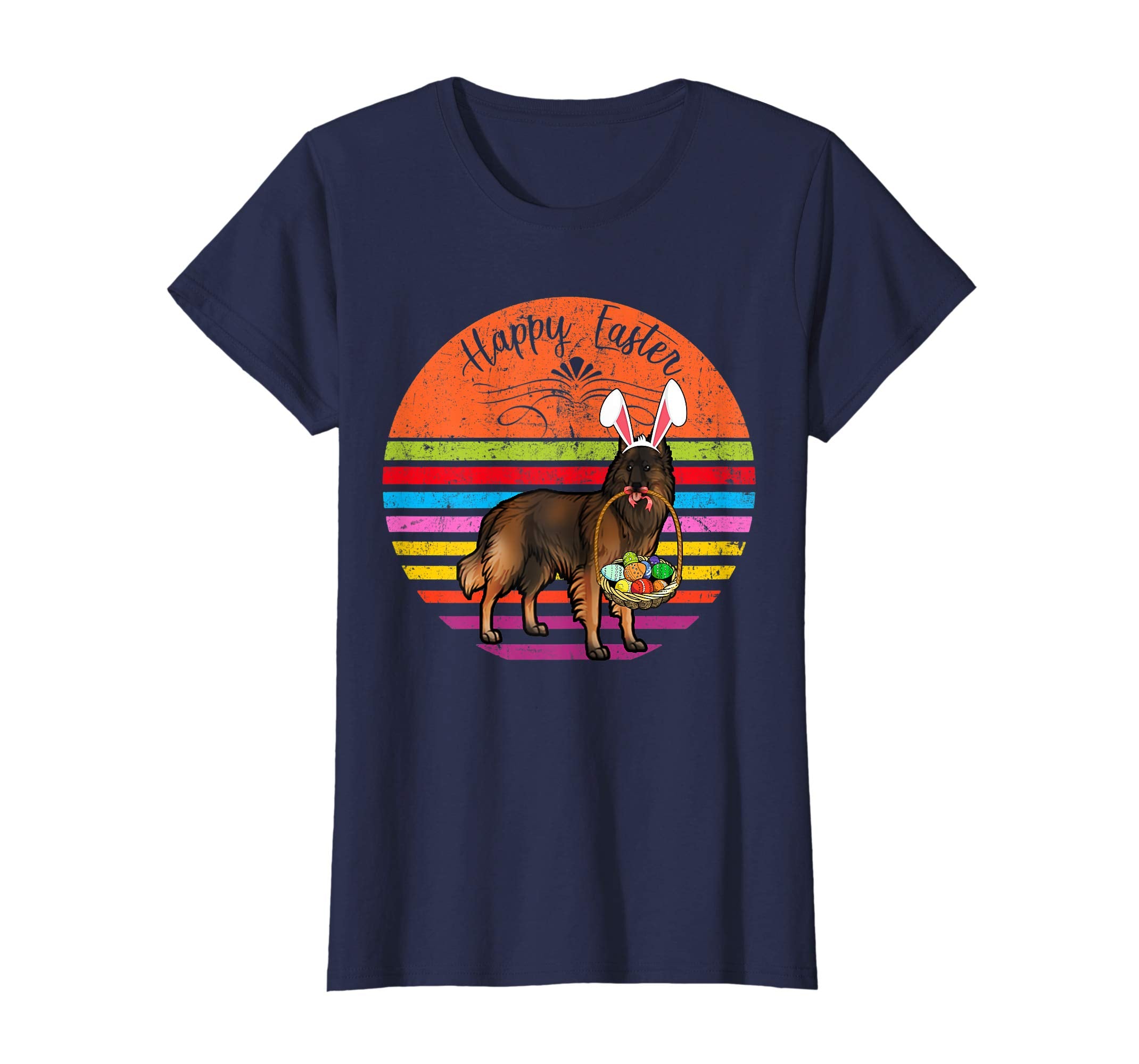 Cute Belgian Tervuren Dog With Bunny Hat Easter Eggs T Shirt