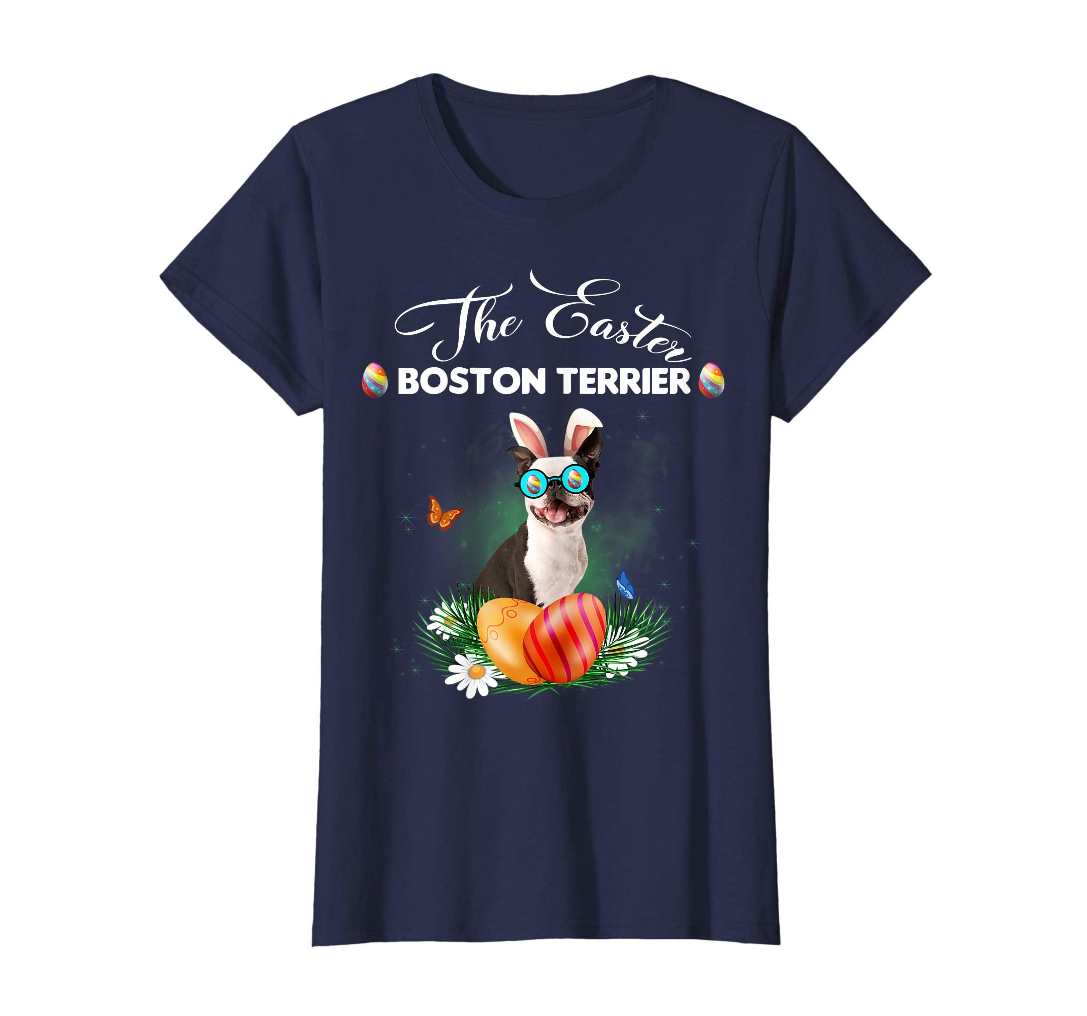 Boston Terrier Bunny Easter Day Dog Gifts T-Shirt