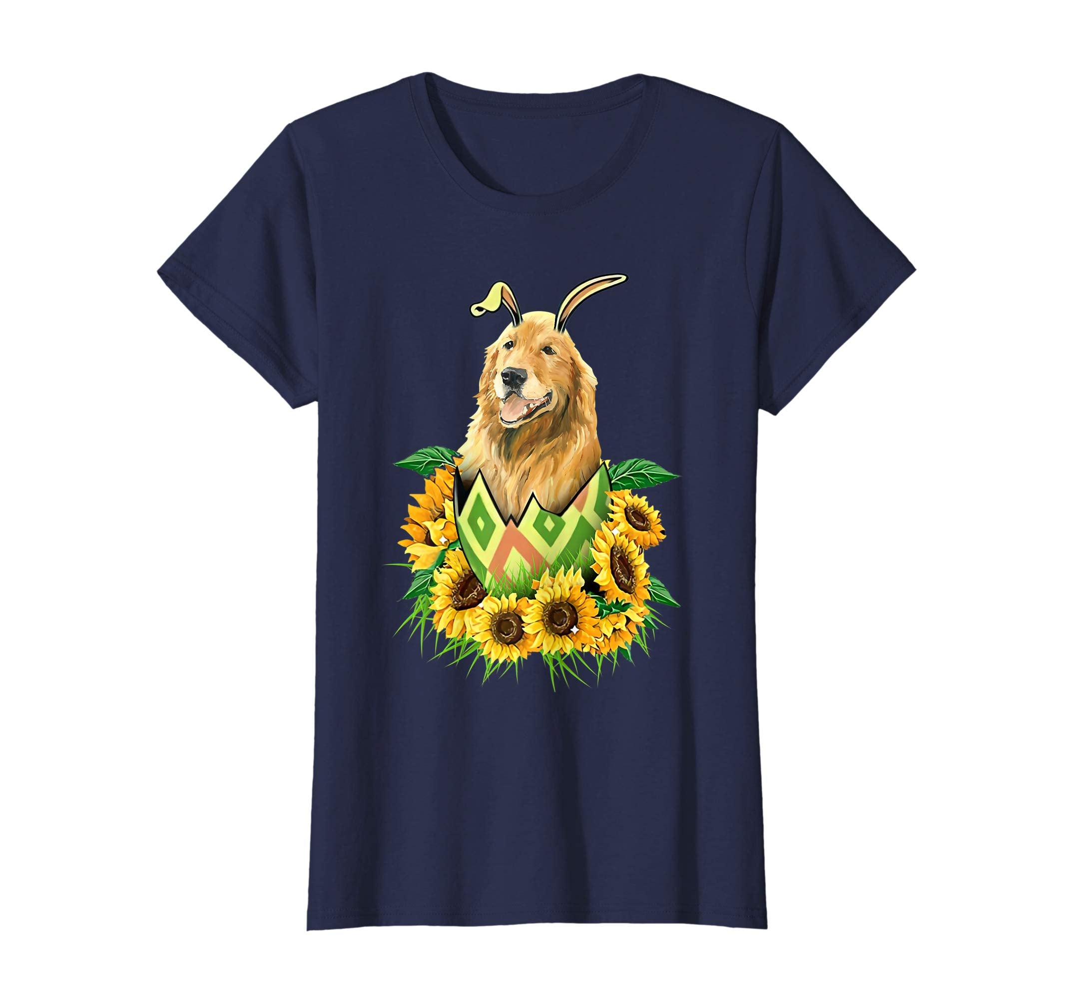 Golden Ritriever dog sunflower easter shirt