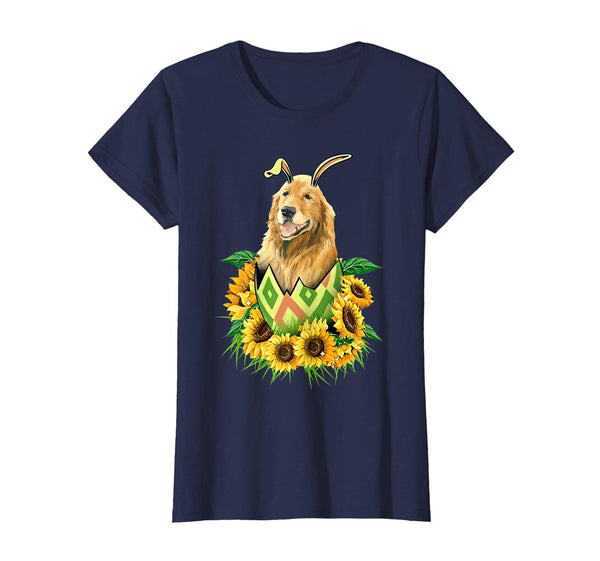 Golden Ritriever dog sunflower easter shirt