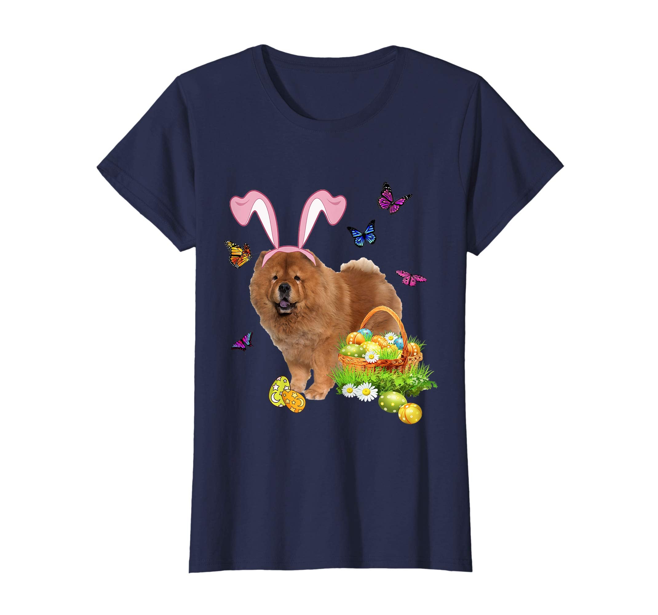 Chow Chow Bunny Hat Rabbit Easter Eggs T-Shirt