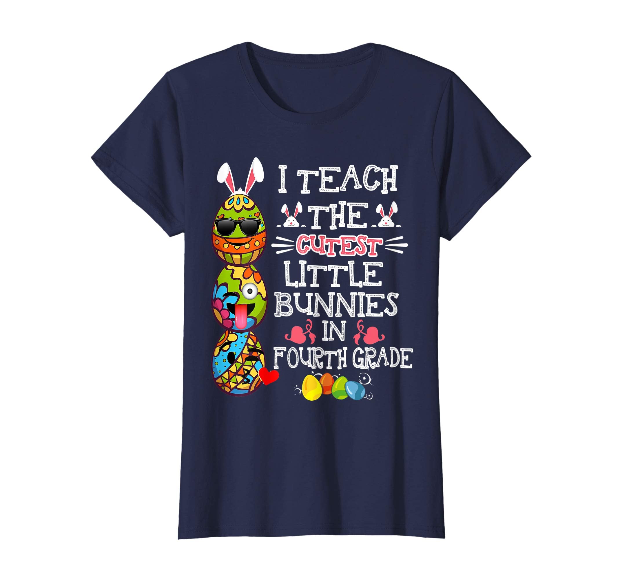 Easter Fourth Grade Teacher T Shirt Easter Egg Emoji T-Shirt