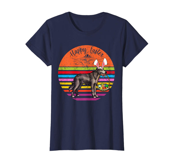 Vintage Irish Wolfhound Dog Easter Eggs Basket T Shirt