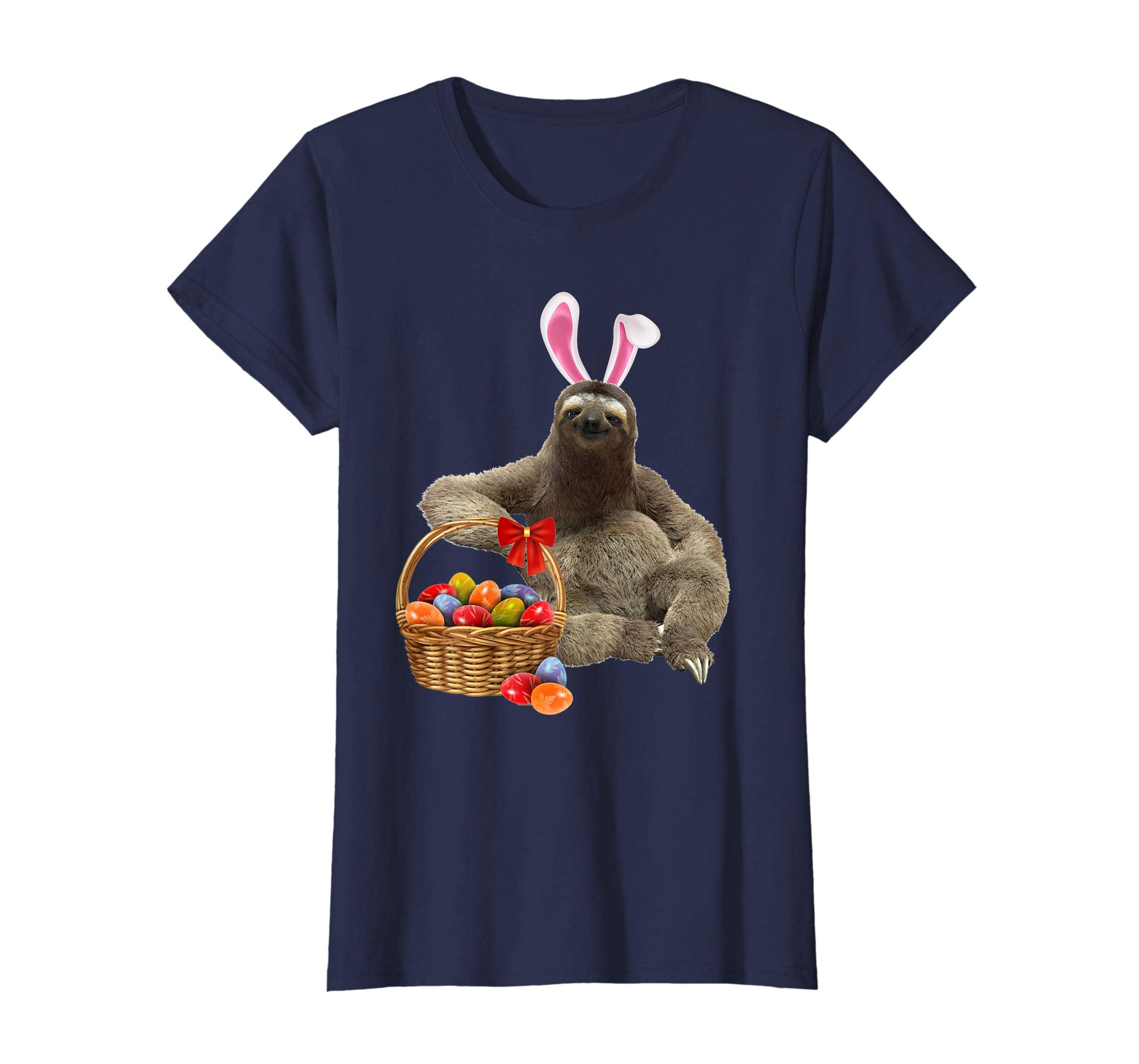 Easter Sloth Shirt Funny Sloth With Bunny Ears and Eggs