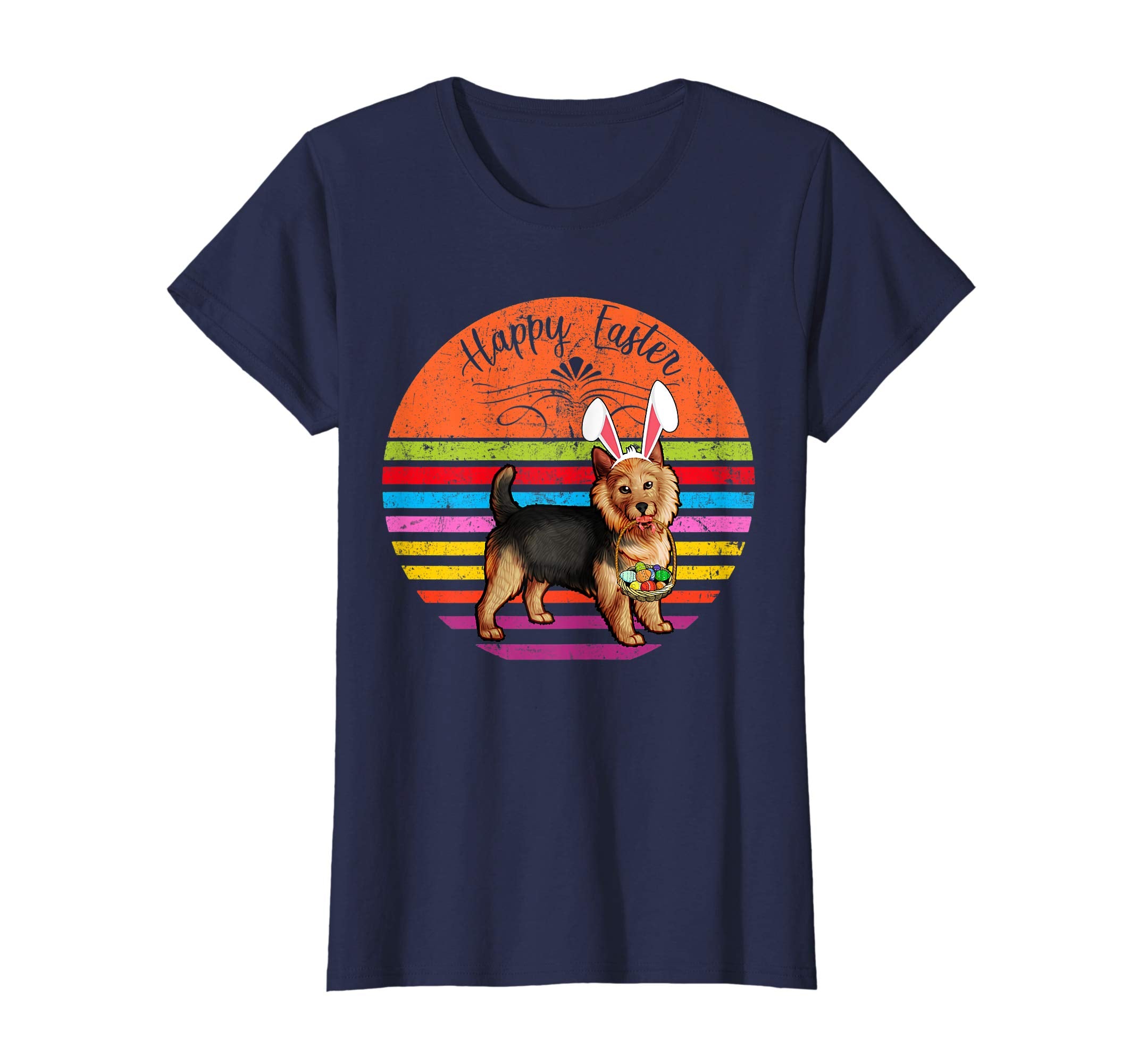 Vintage Australian Terrier Dog Easter Eggs Basket T Shirt