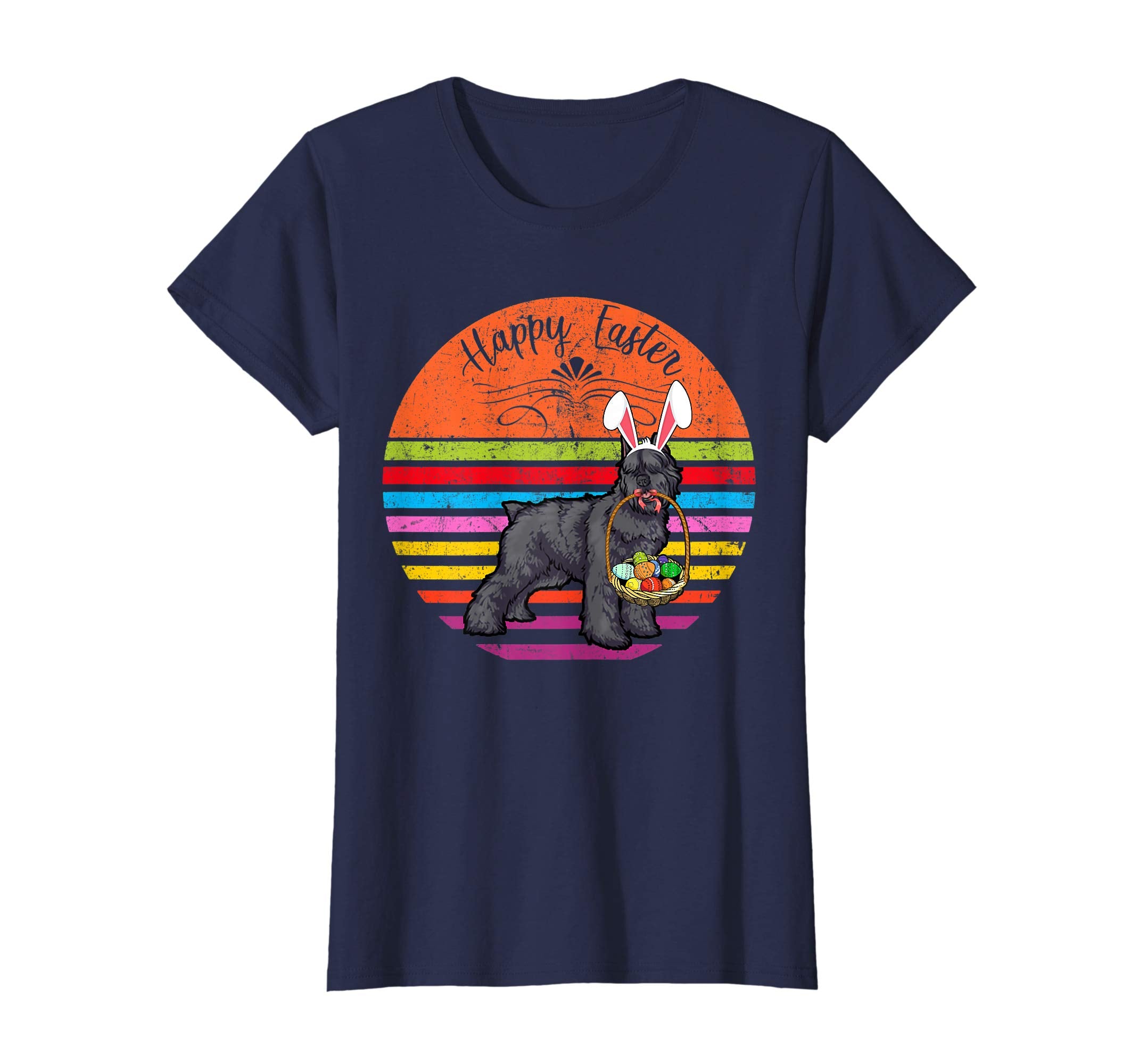 Cute Bouvier Des Flandres Dog With Bunny Hat Easter T Shirt