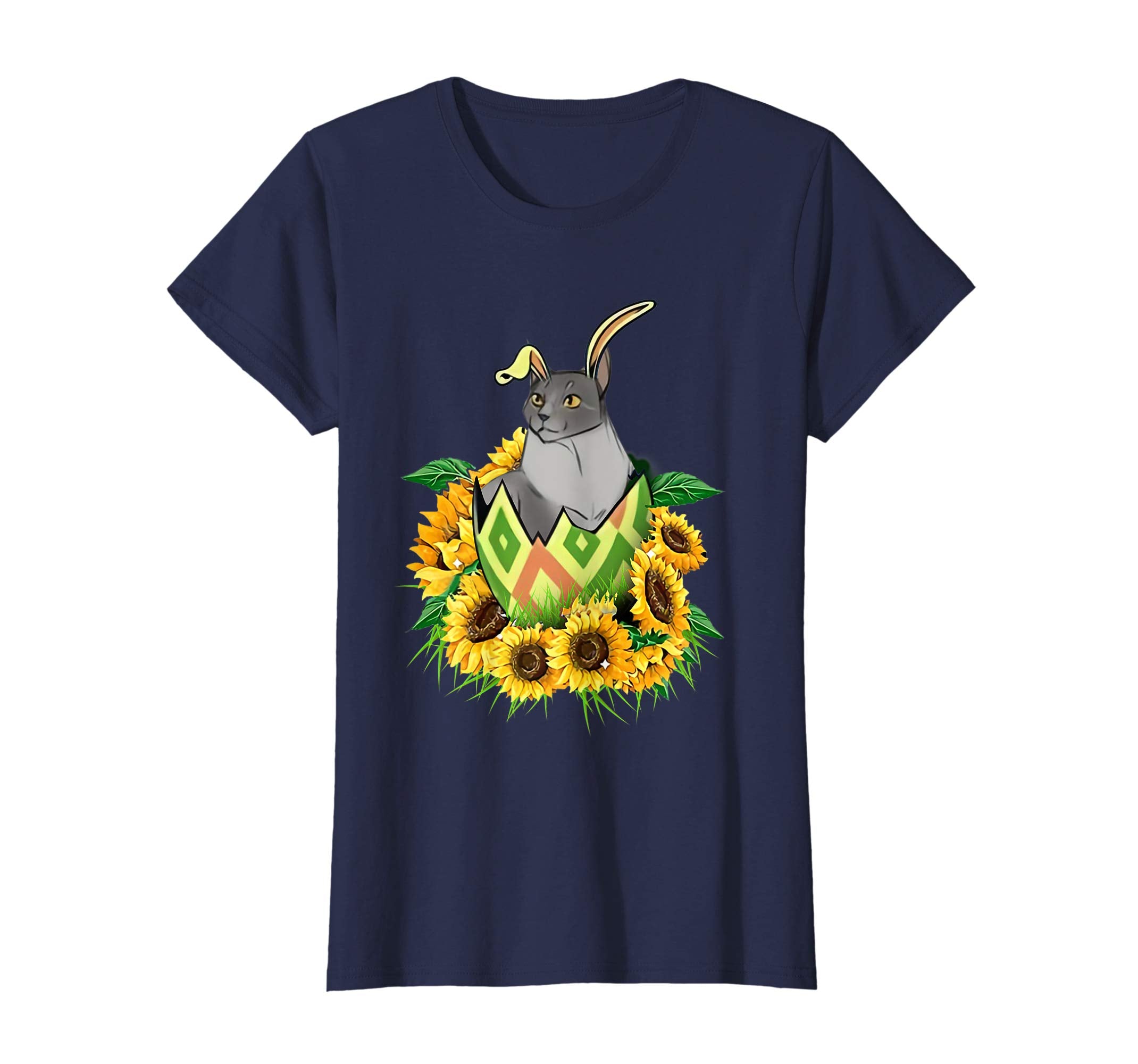 cat sunflower easter shirt