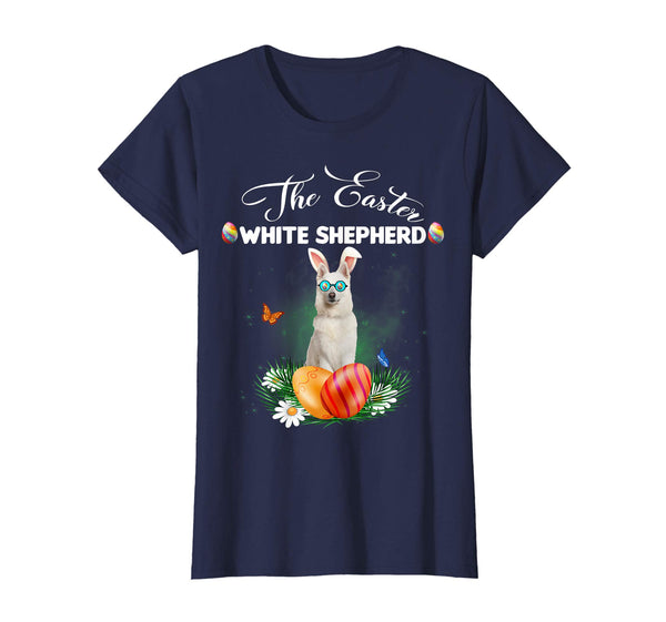White Shepherd Bunny Easter Day Dog Gifts T-Shirt