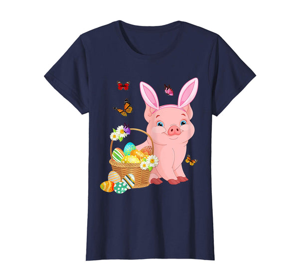 Pig Bunny Hat Rabbit Easter Eggs Shirt Happy Ea
