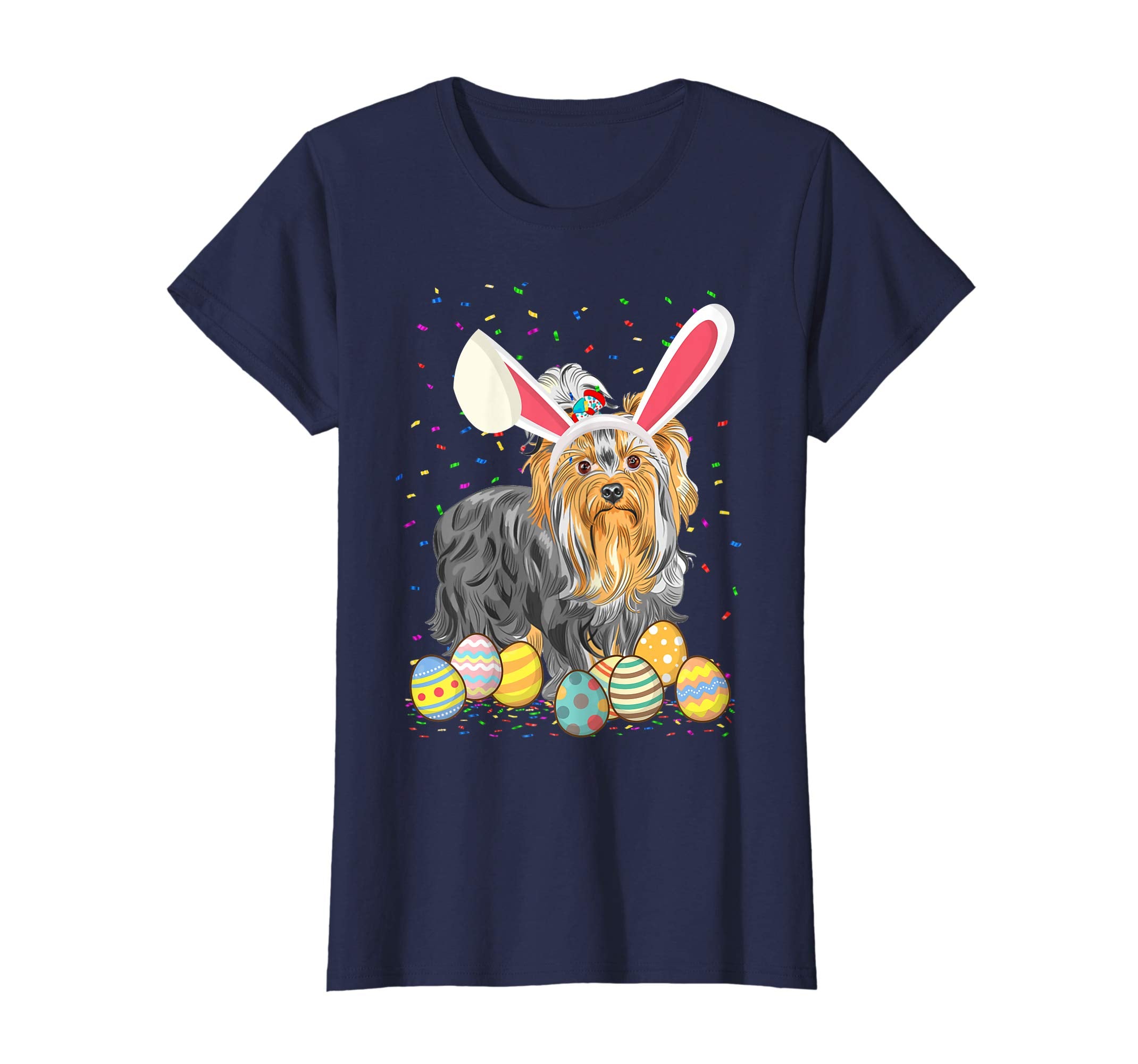 Yorkshire Terrier Dog Ear Easter Eggs Shirt Happy Easter Day