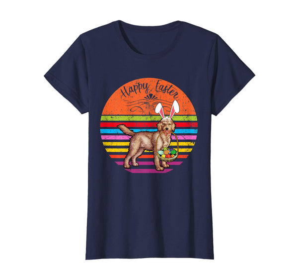 Vintage Goldendoodle Dog Easter Eggs Basket T Shirt