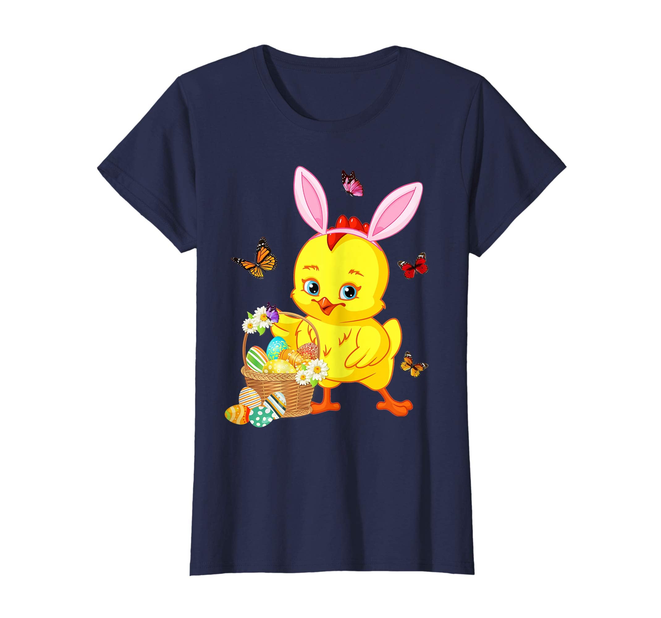 Chicken Bunny Hat Rabbit Easter Eggs Shirt Happy Ea