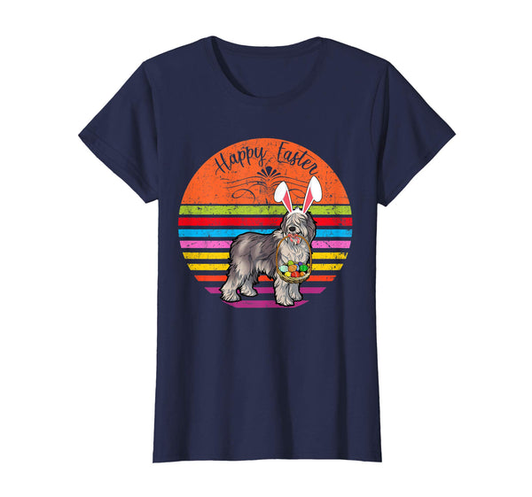Cute Olde Sheepdog Dog With Bunny Hat Easter Eggs Shirt