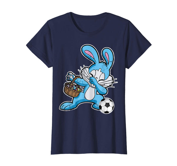 Bunny Rabbit Dabbing Playing Soccer Happy Easter Day Shirt