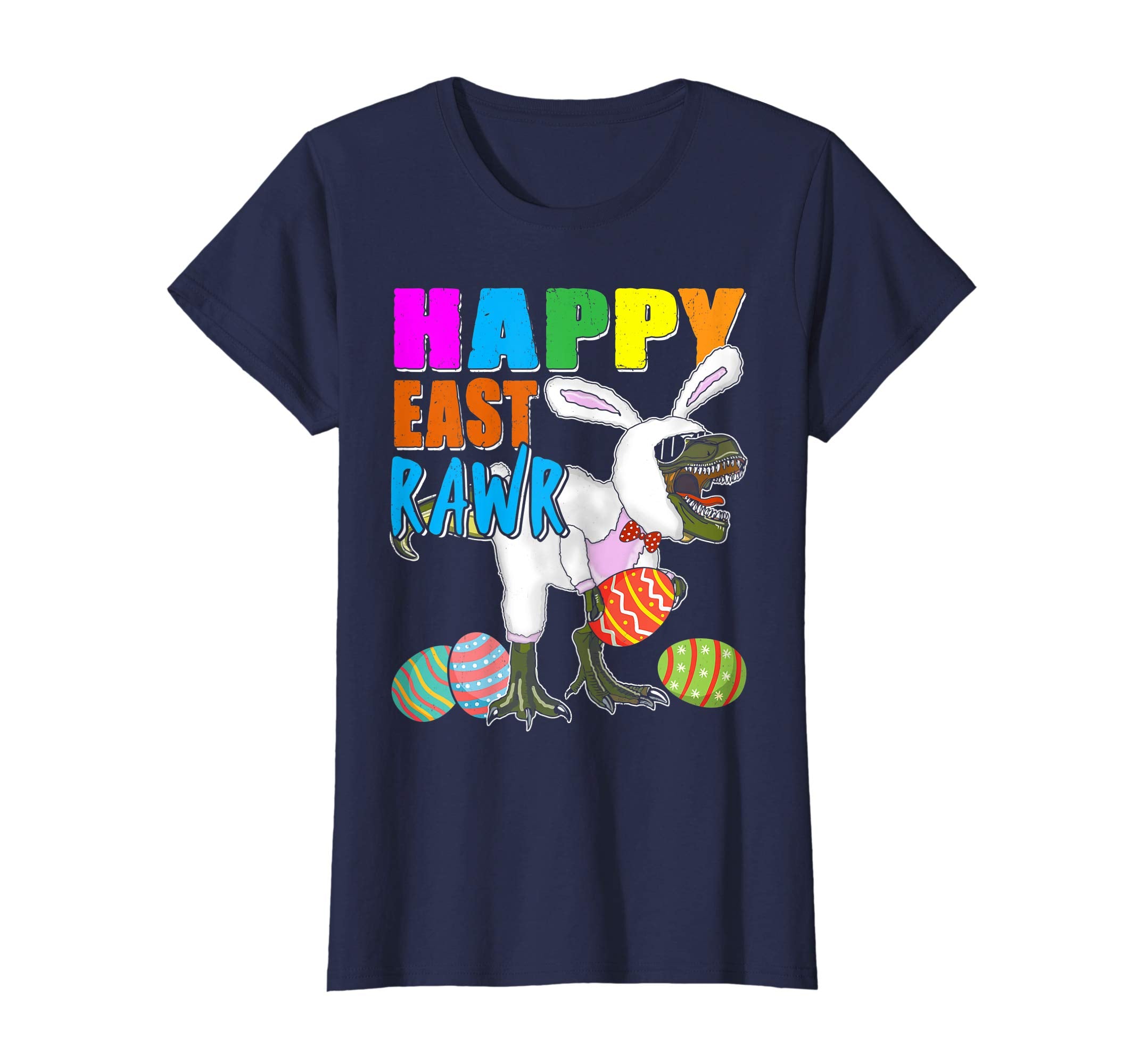 Happy Eastrawr T Rex Dinosaur Easter Bunny Egg Shirt Kids