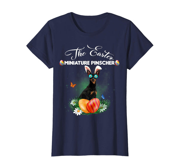 Miniature Pinscher Bunny Easter Day Dog Gifts T-Shirt