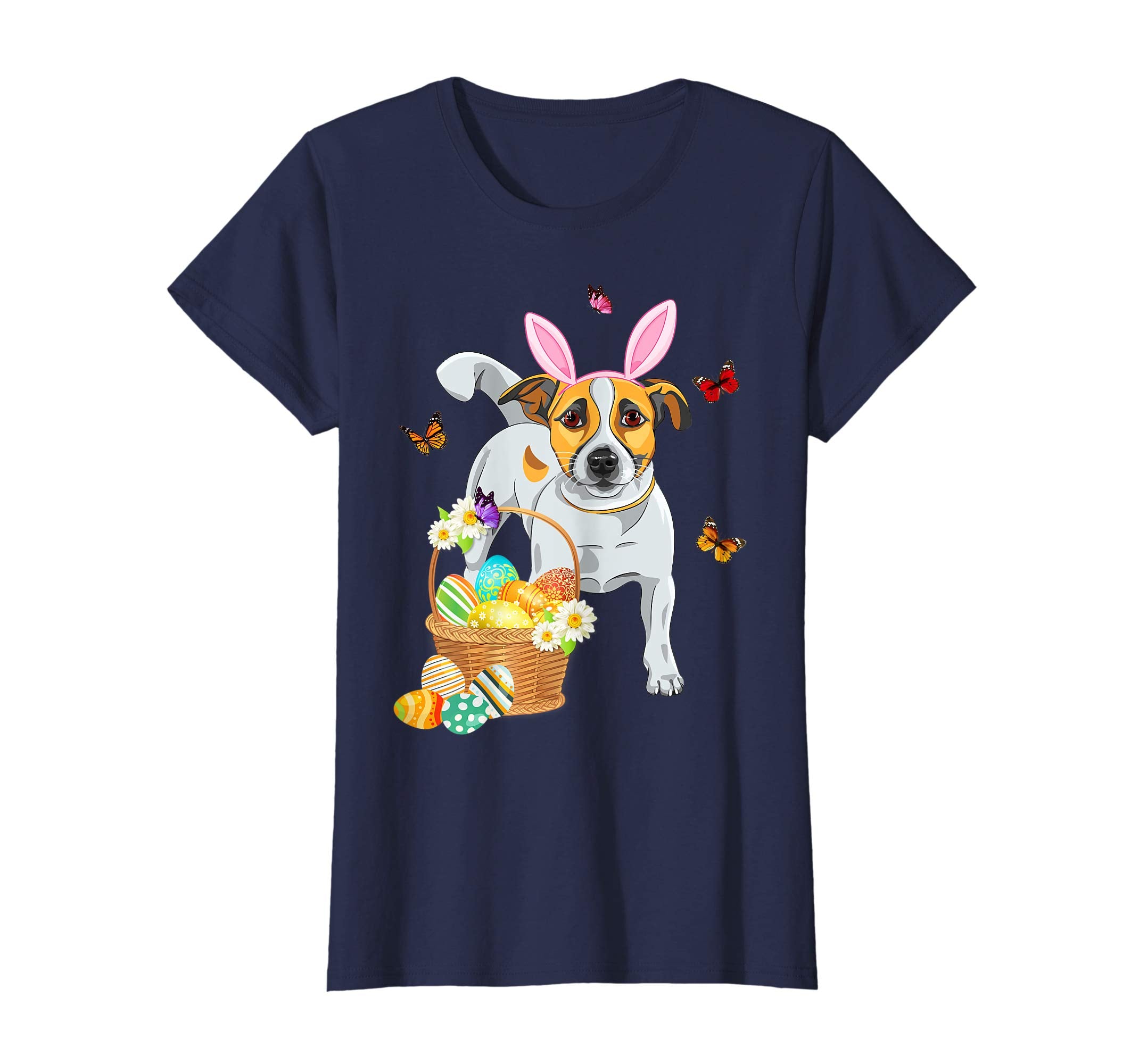 Jack Russell Bunny Hat Rabbit Easter Eggs Shirt Happy Ea