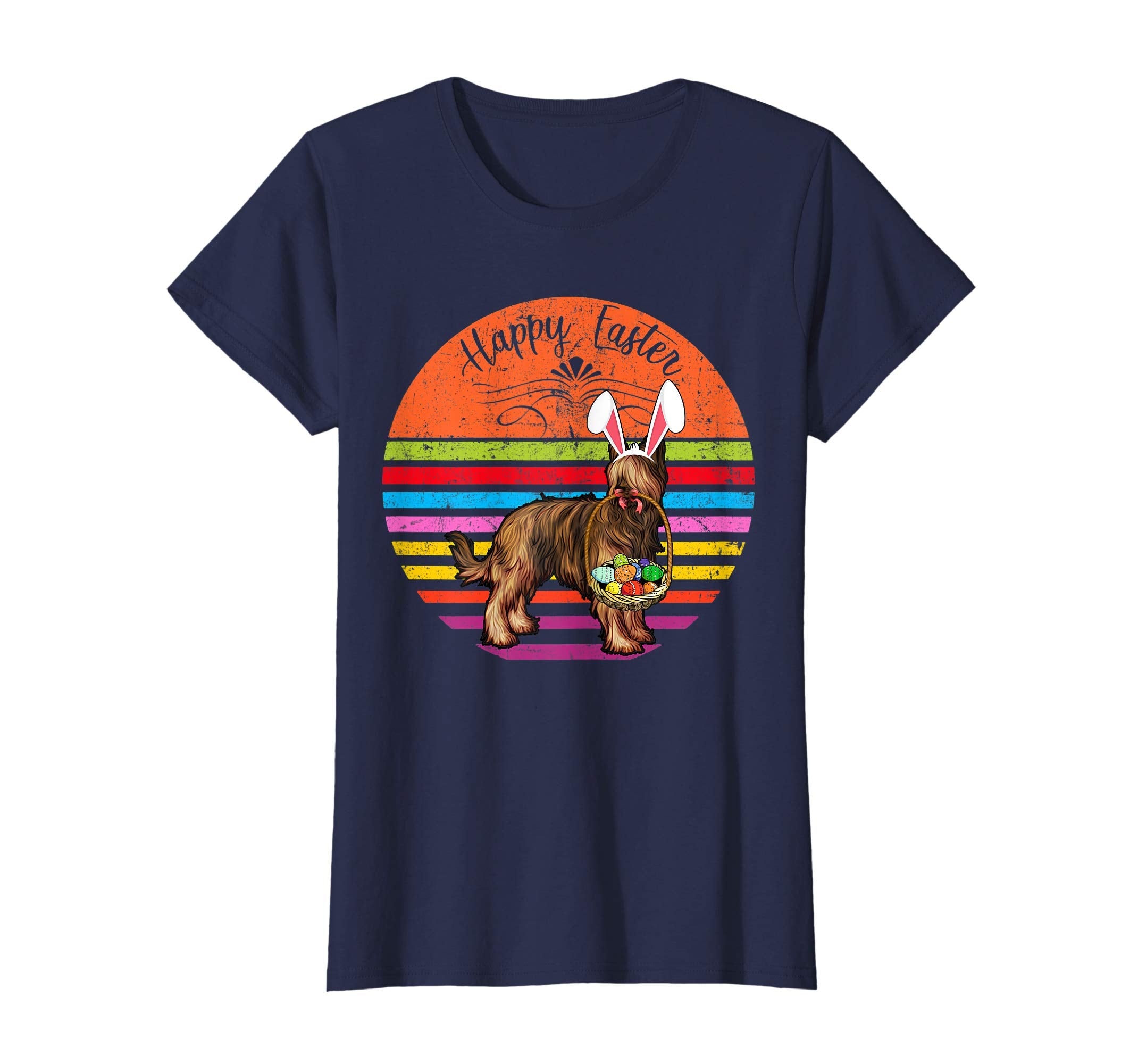 Vintage Briard Dog Easter Eggs Basket T Shirt