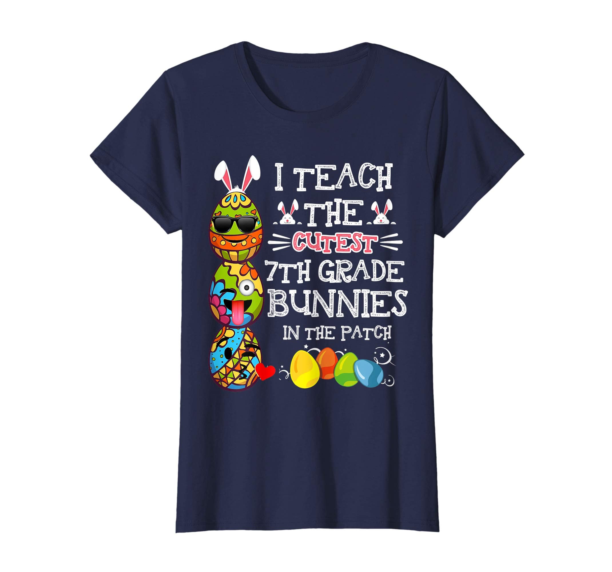 Easter 7th Grade Teacher T Shirt Easter Egg Emoji Shirt