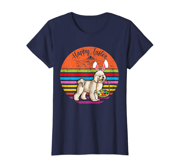 Cute Bichon Frise Dog With Bunny Hat Happy Easter Eggs Shirt