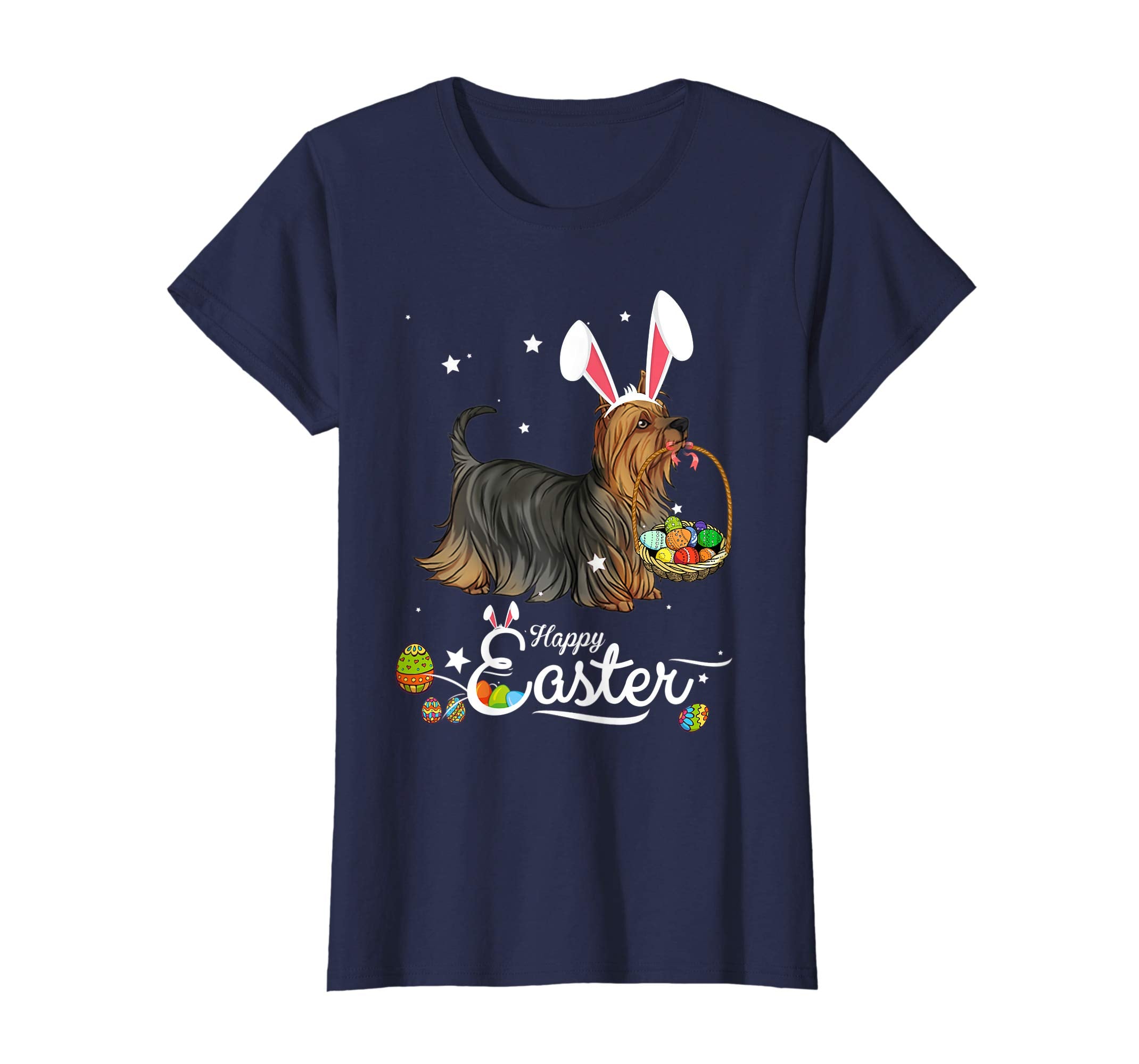 Silky Terrier Dog With Bunny Hat Easter Costume T Shirt