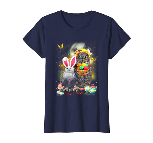 Owl Bunny Easter Shirt Eggs Owl Lover Gift