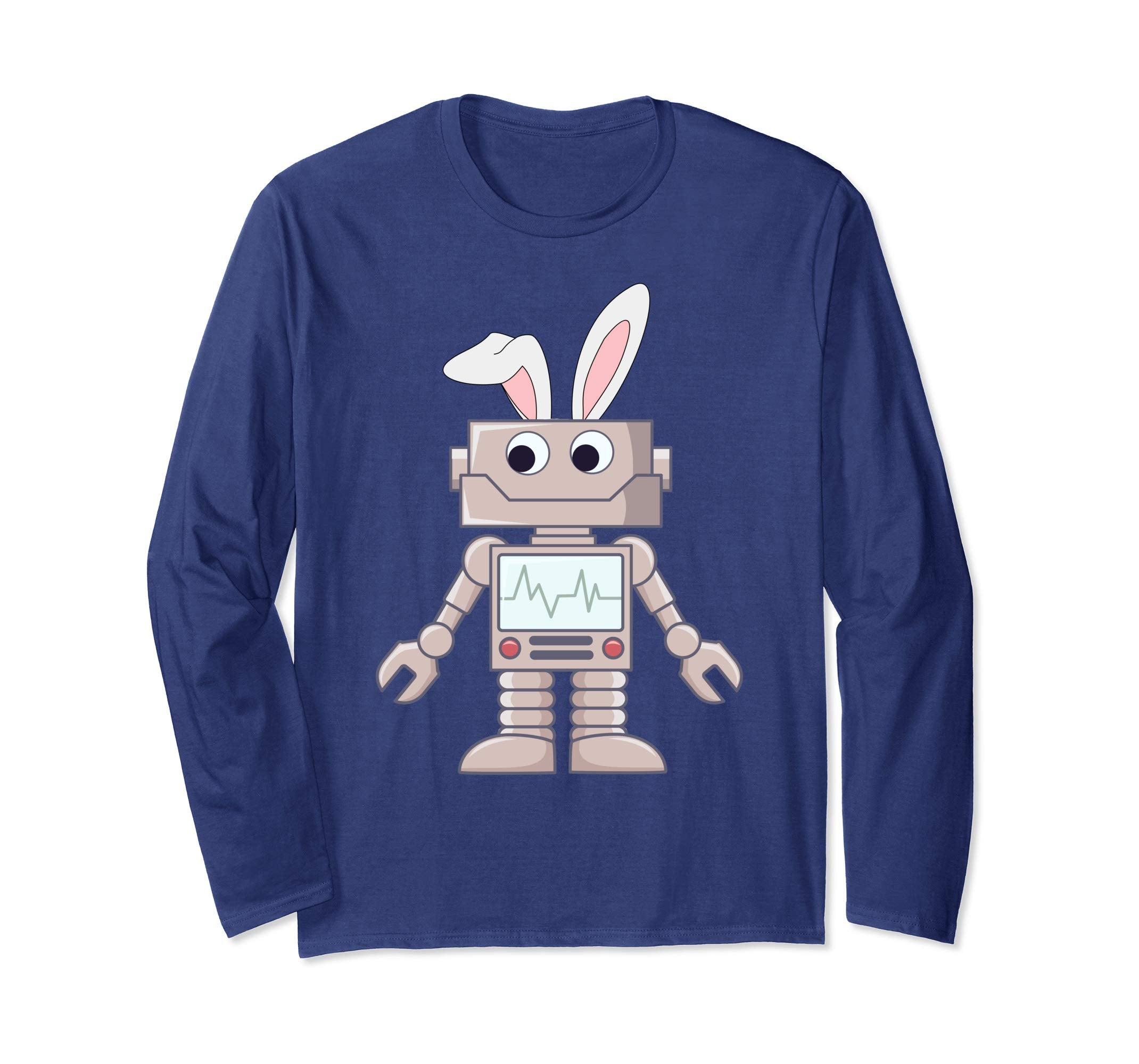 Cute Robot Bunny Easter Long Sleeve T-Shirt