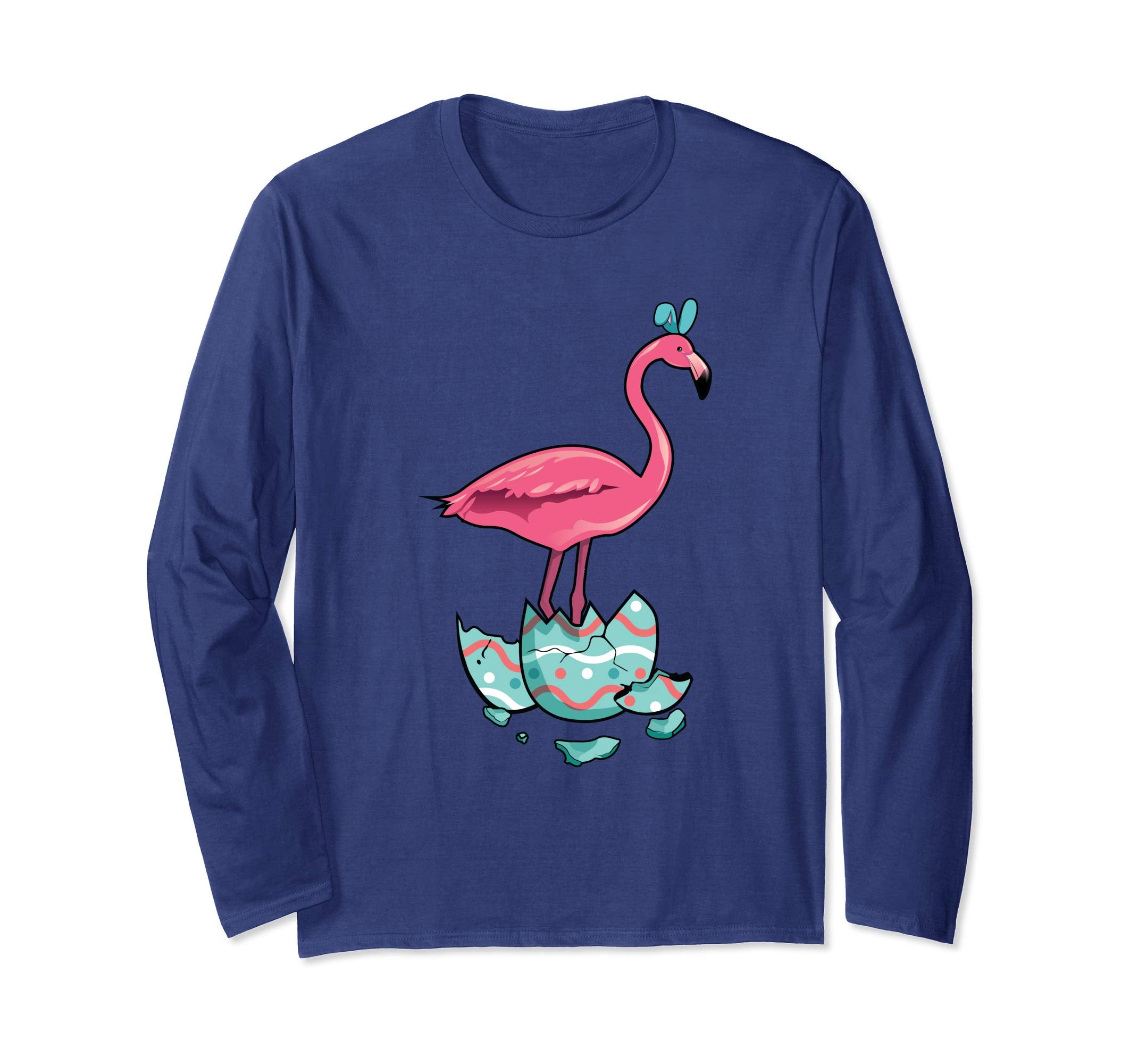Flamingo Print Easter Egg Long Sleeve Shirt