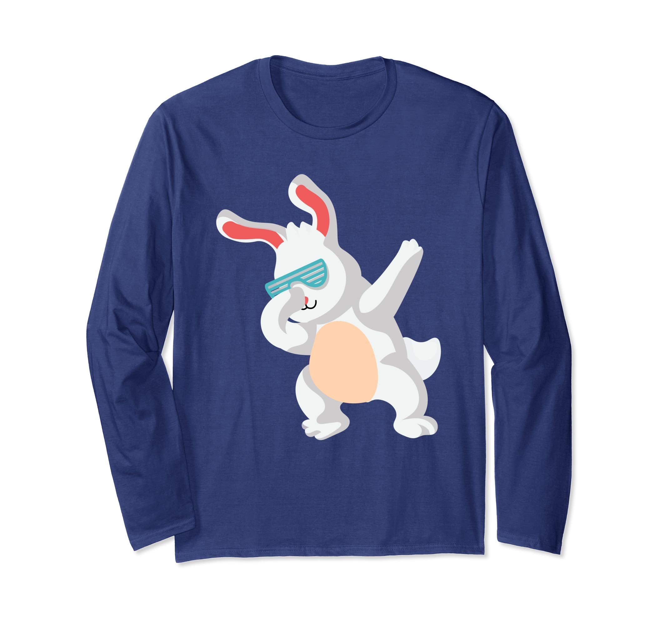 Happy Easter Dabbing Bunny Glasses Long Sleeve T Shirt
