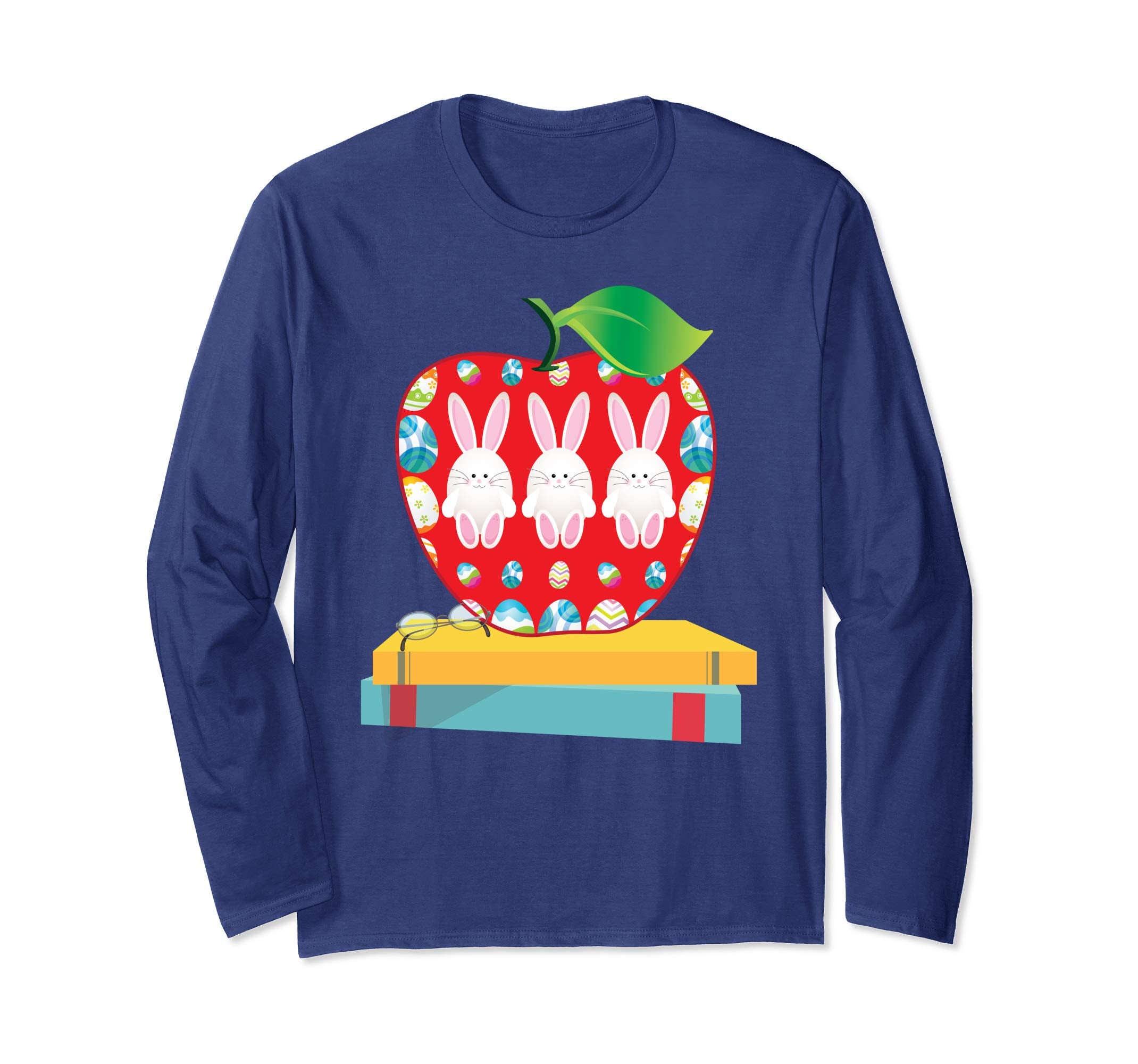 Apple Bunny Teacher I Love My Bunnies Easter Day T-Shirt Boy