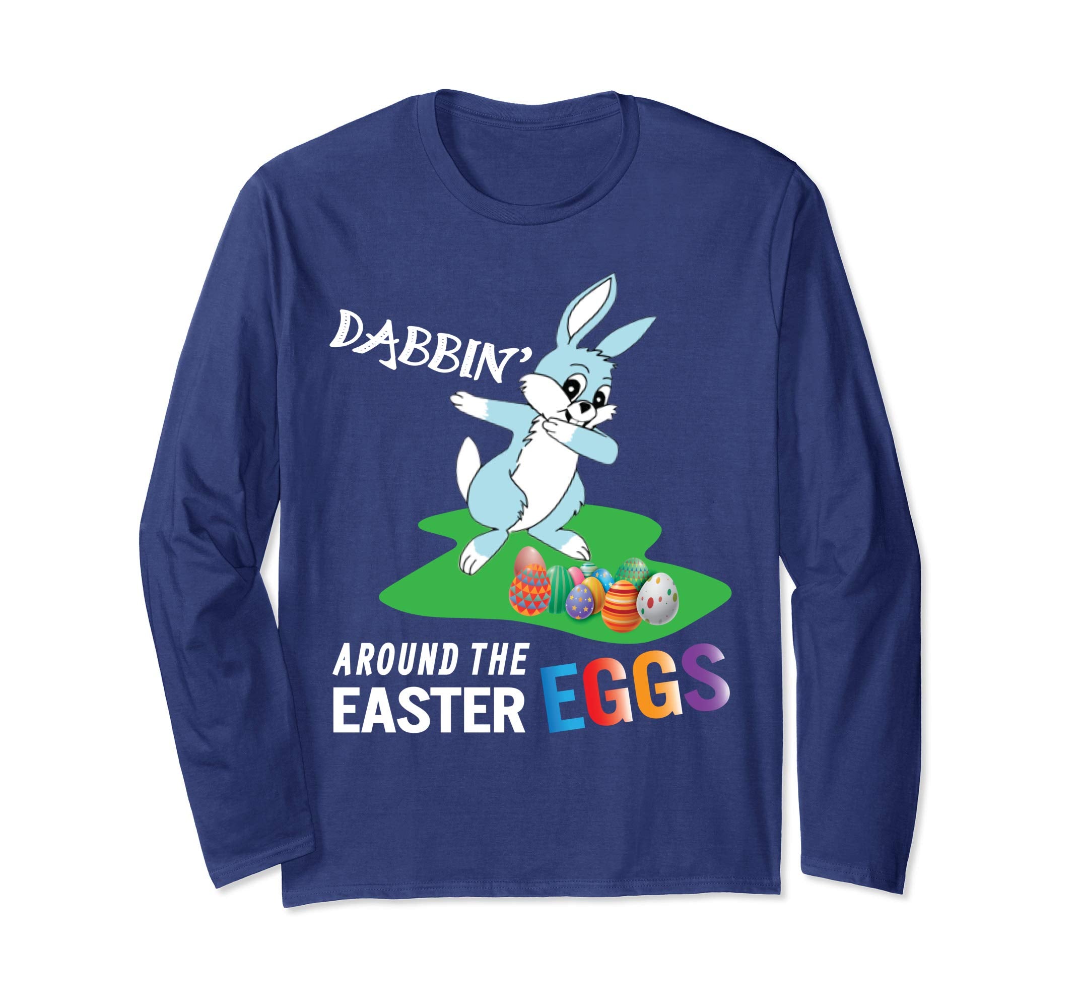 Blue Bunny Rabbit Dab Dabbin' Around The Easter Eggs Shirt