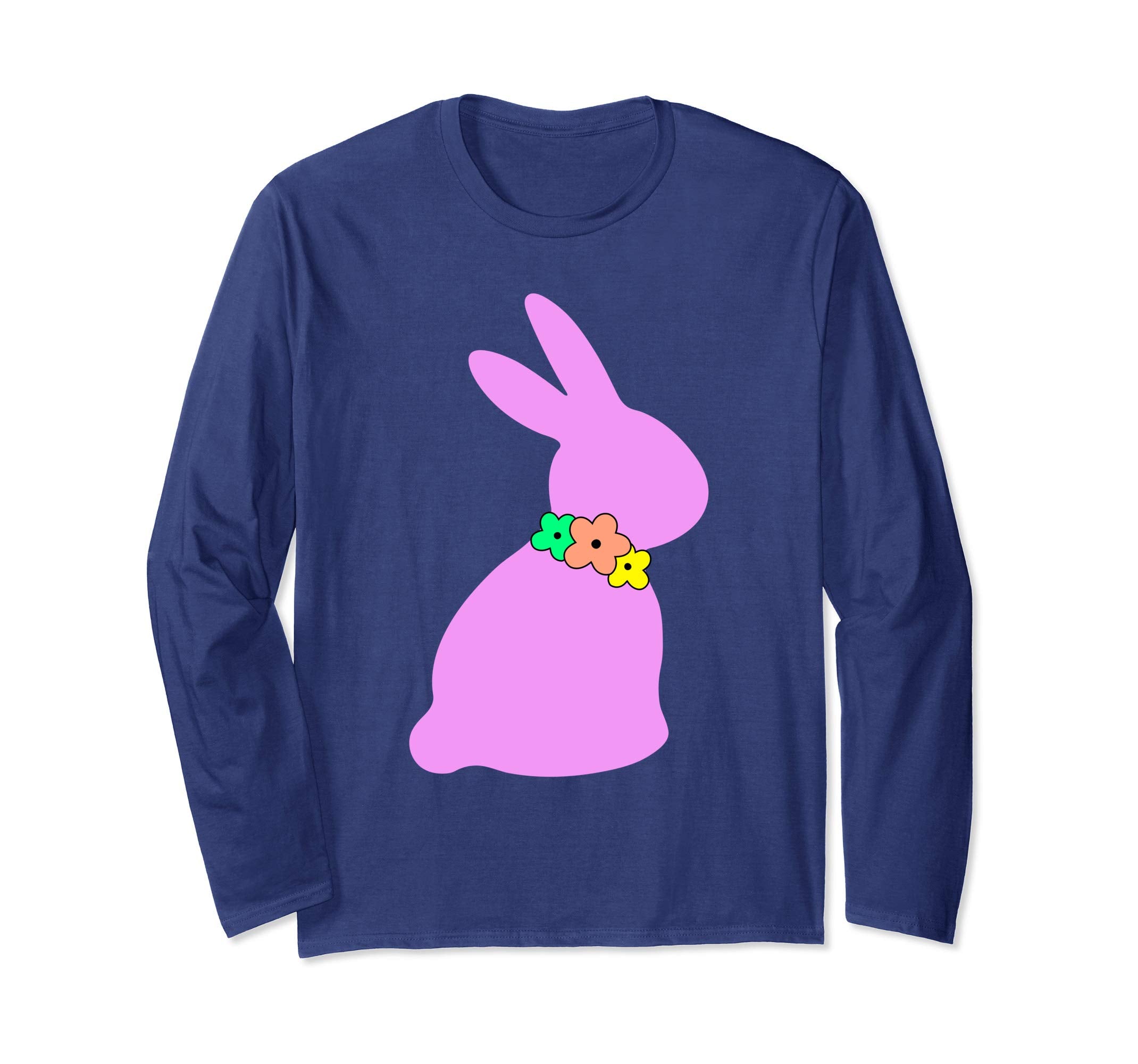Happy Easter Bunny Silhouette Bow Long Sleeve T Shirt Gift