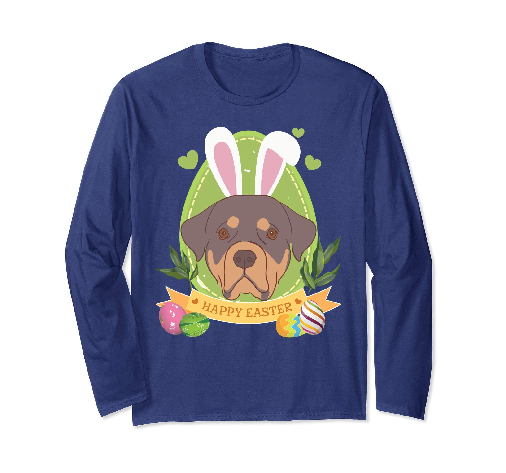 Bunny Rottweiler Dog Easter Day Lovers T-Shirt Egg Hunting