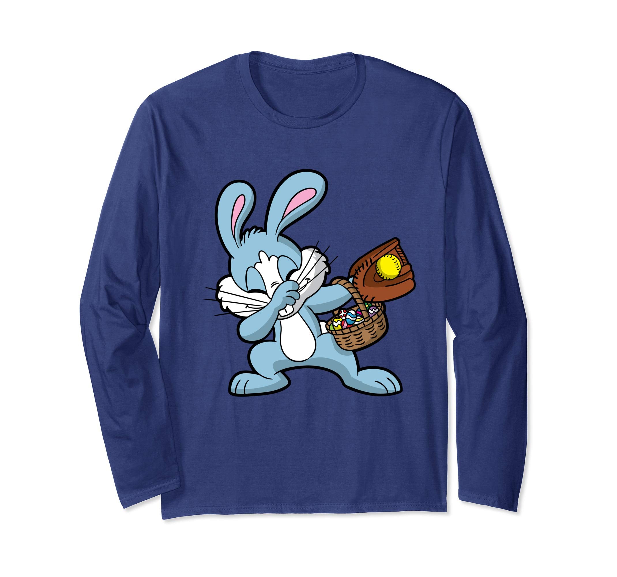 Dabbing Easter Bunny Long Sleeve Shirt Softball Dab Dance