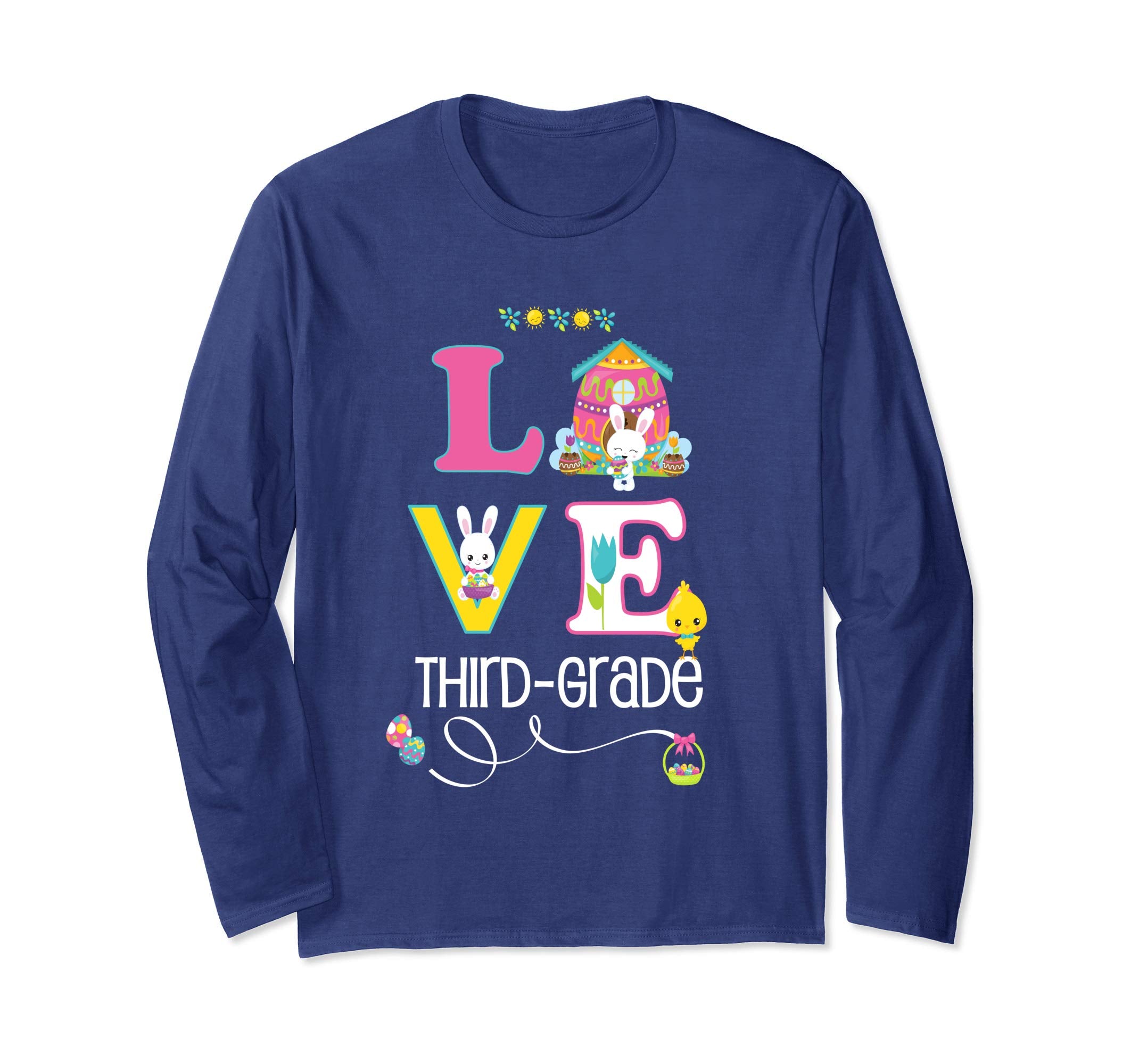 Third Grade School Easter Teacher Love Cute Longsleeve Shirt