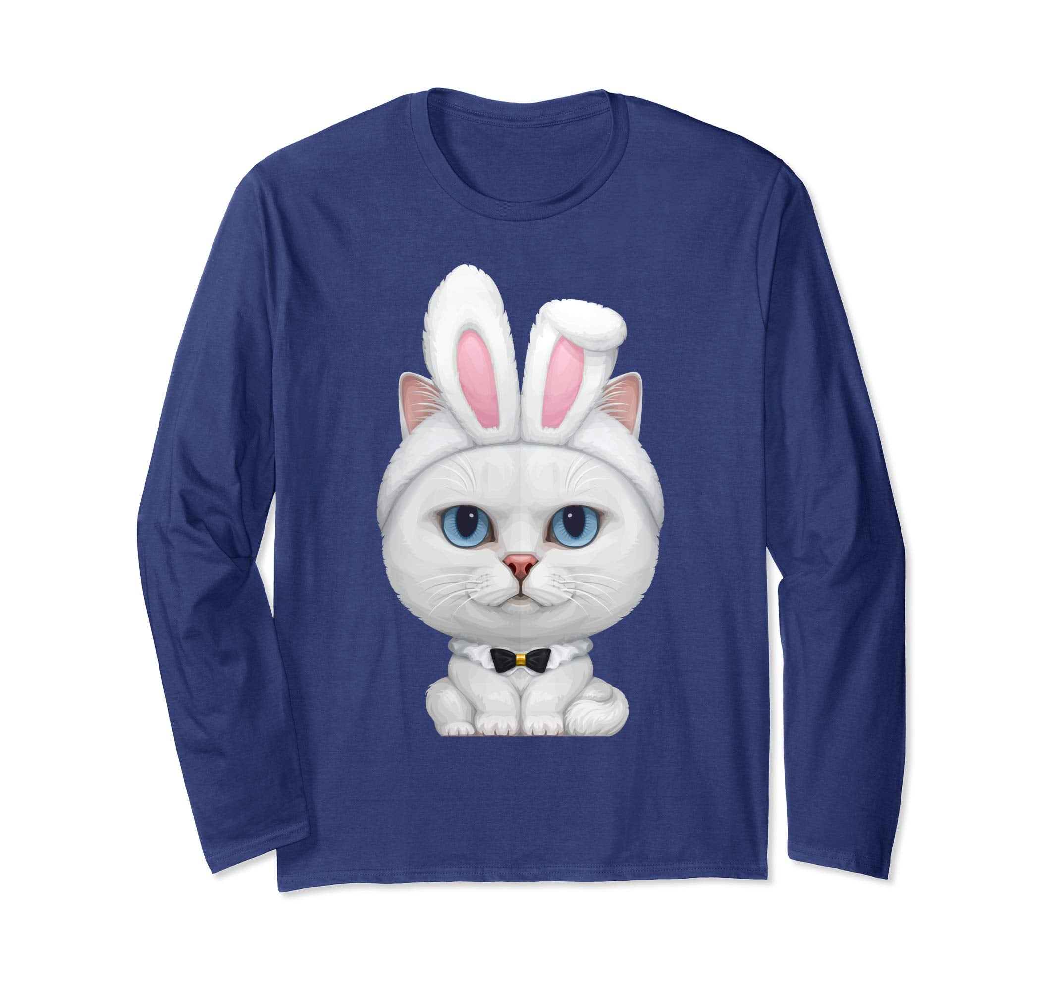 White Cat in the Easter Bunny Costume Long Sleeve T-Shirt