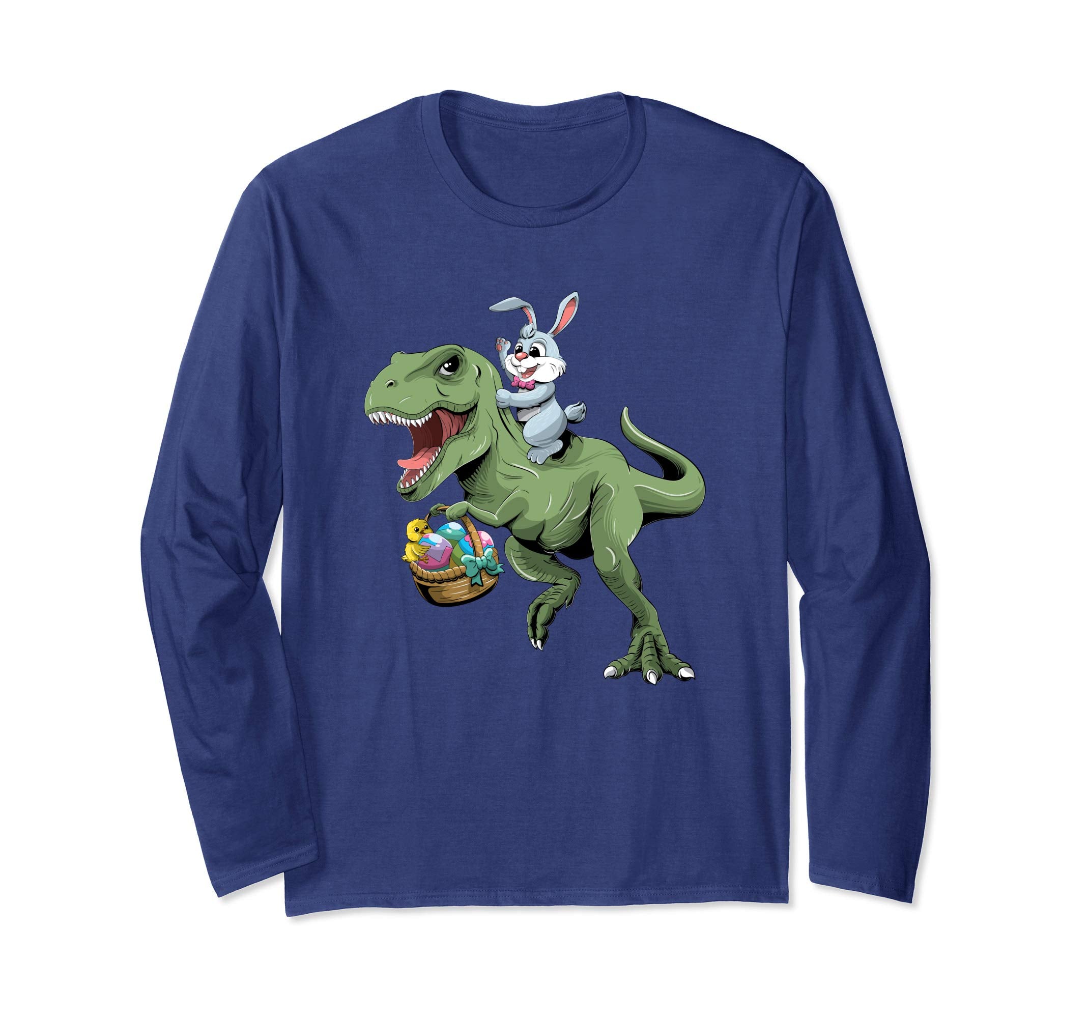 Easter T Shirt for Boys with Cool Bunny and T-rex Egg Hunt