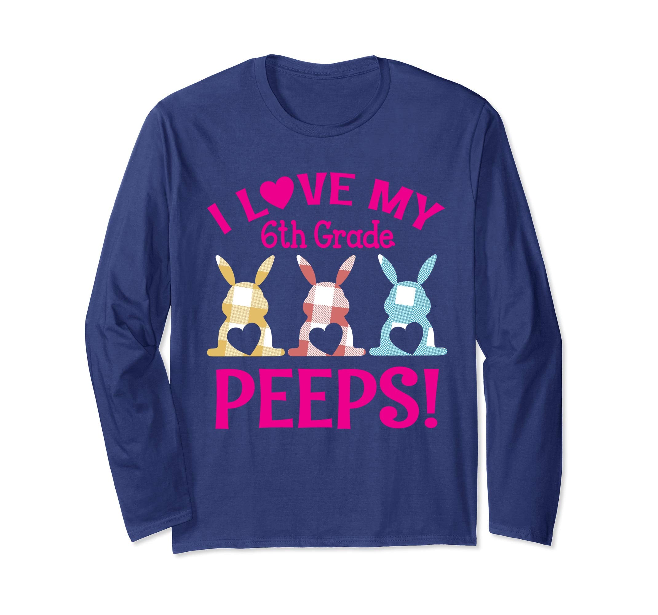 I Love My 6th Grade Peeps Bunnies Teacher Easter Retro Shirt