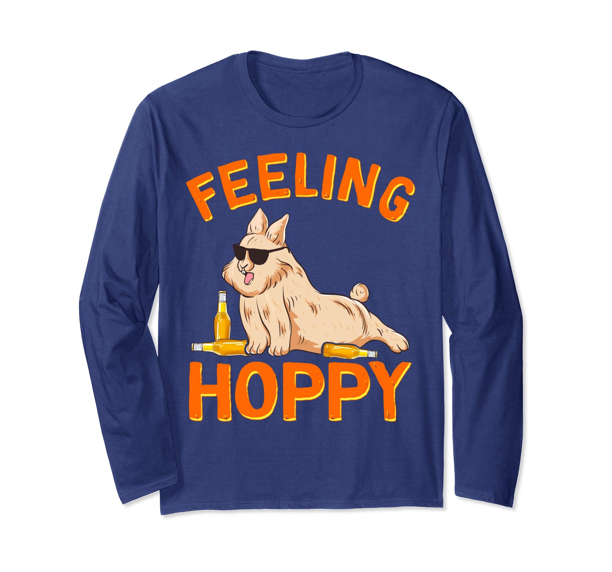 Feeling Hoppy Long Sleeve Shirt - Fat Easter Bunny Beer Gift