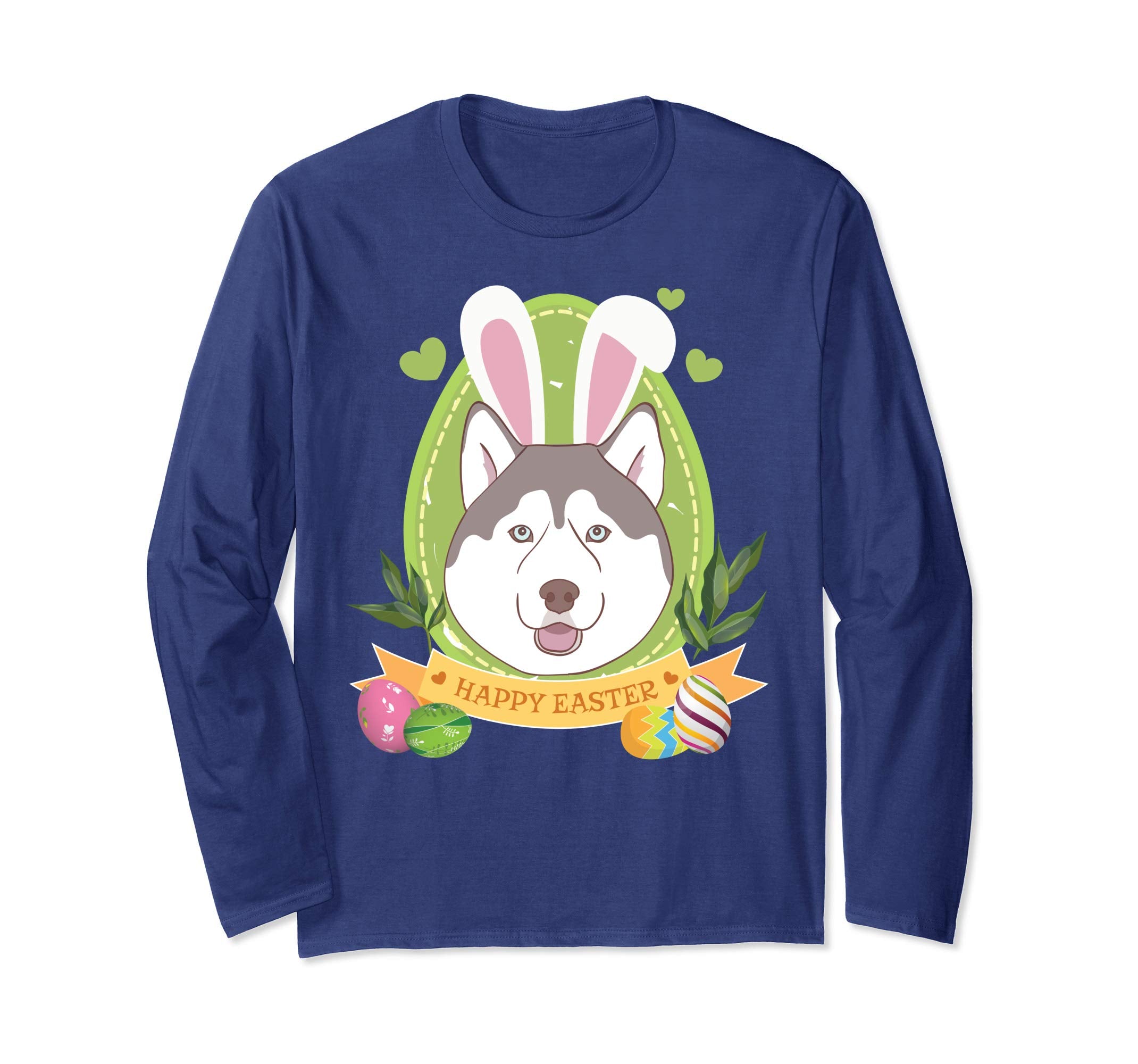 Bunny Siberian Husky Dog Easter Day Lovers T-Shirt Egg