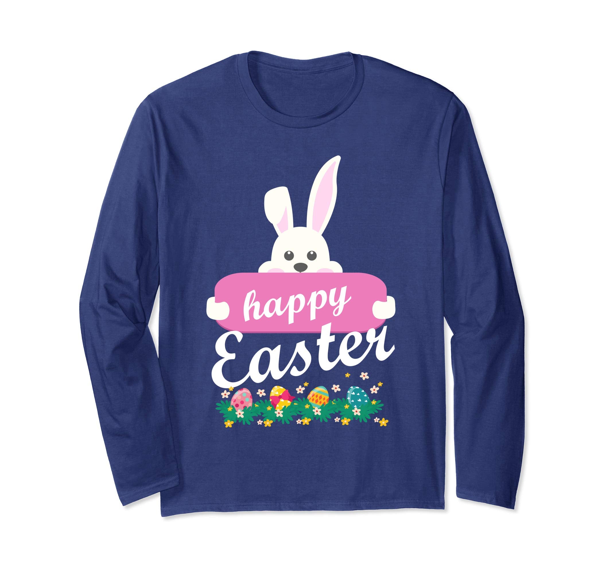 Bunny Rabbit Happy Easter Day Easter Eggs Flowers Shirt