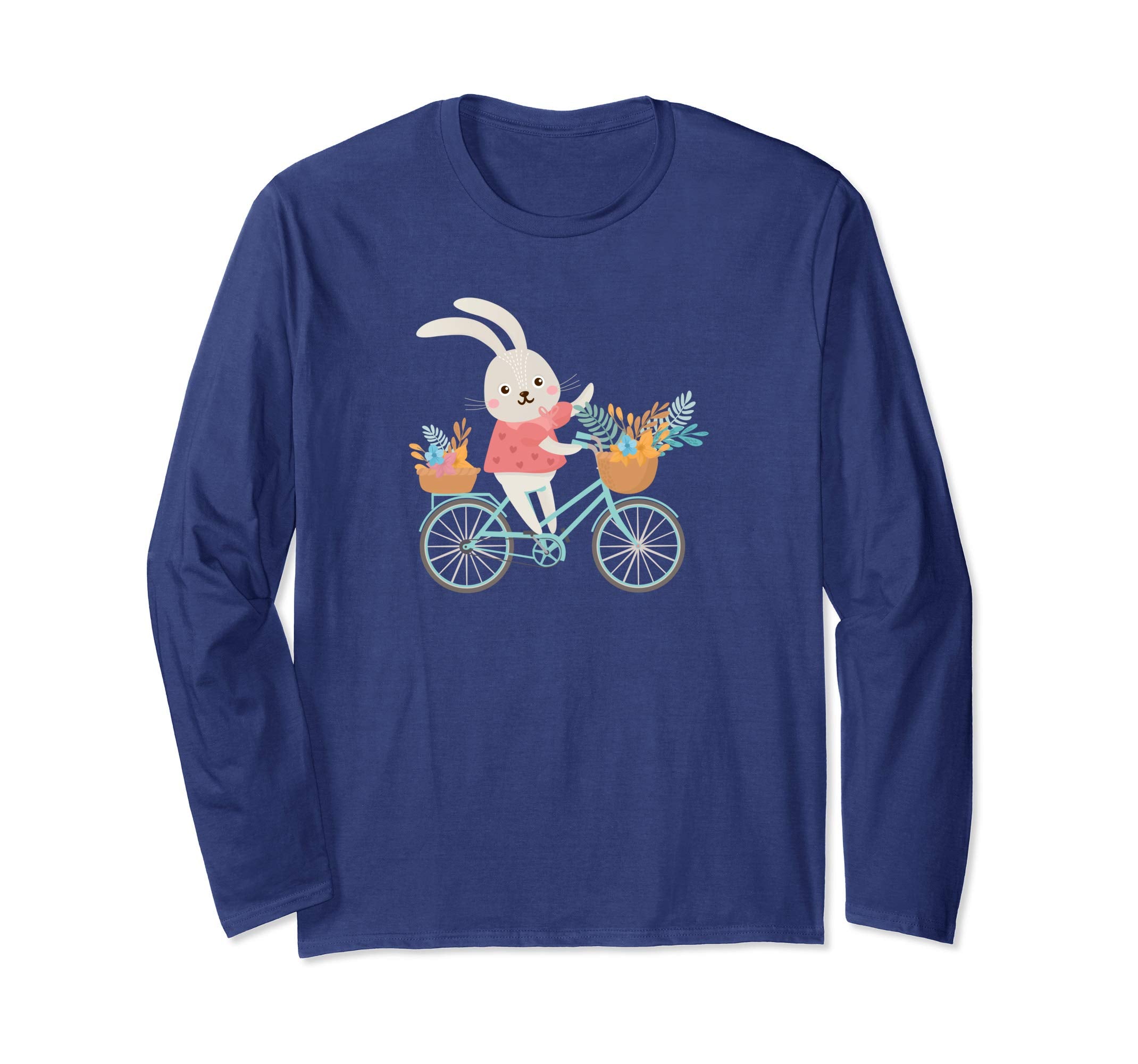 Bunny On Bike Easter Long Sleeve T-Shirt
