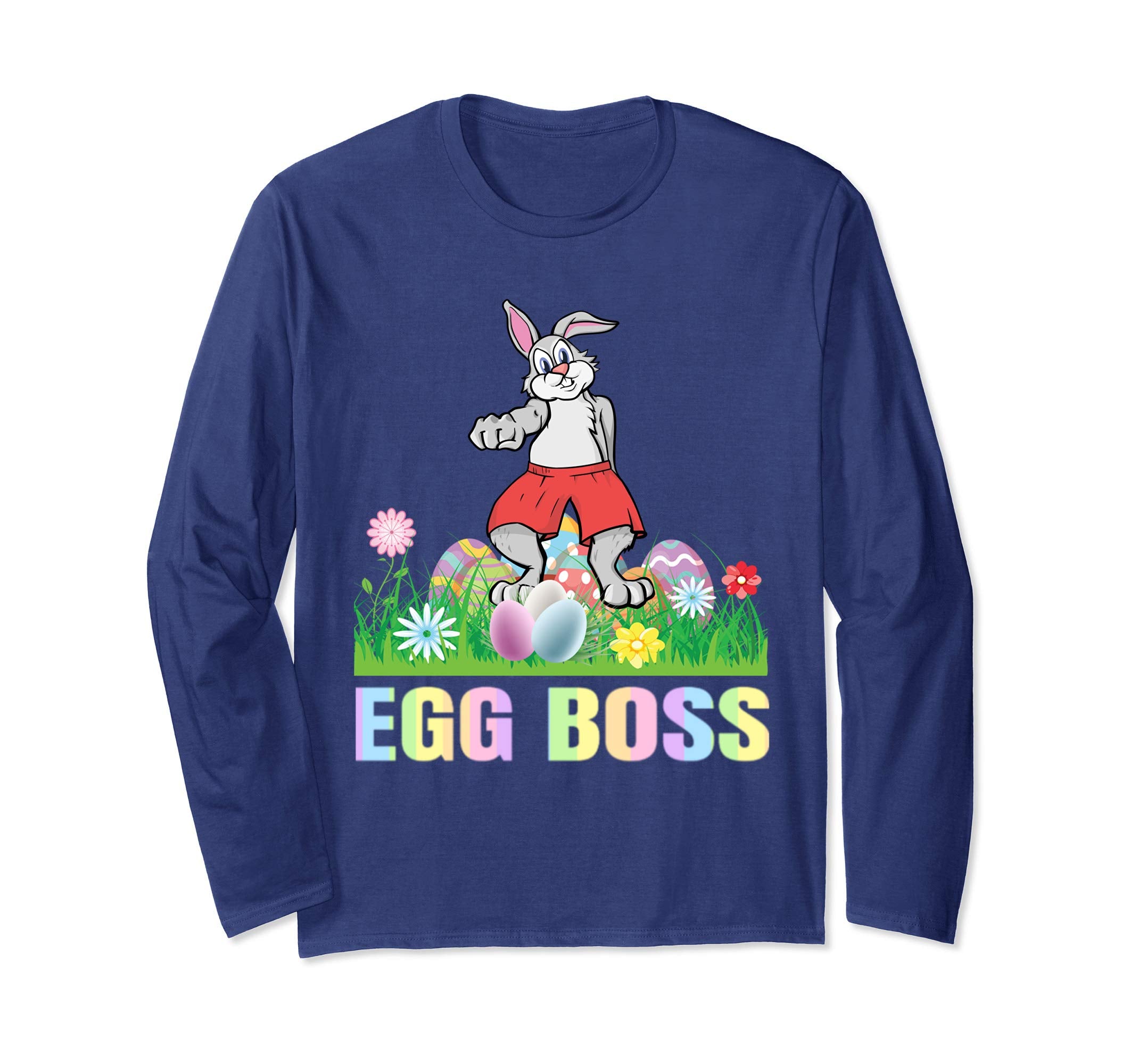 Egg Boss Easter Bunny T Shirt Kids Boys Girls