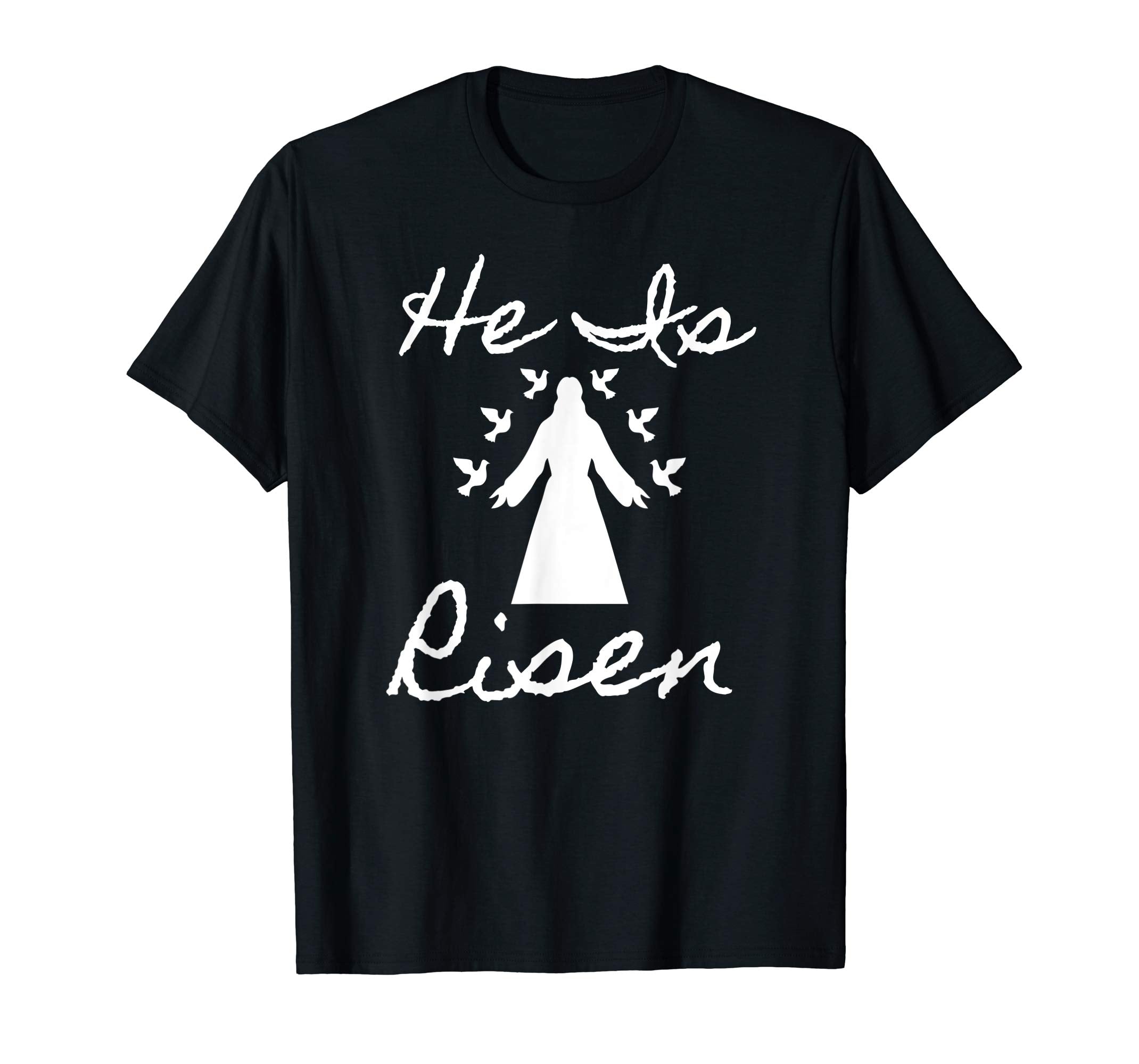 Christian Easter He Is Risen Tshirt Peace Birds and Jesus