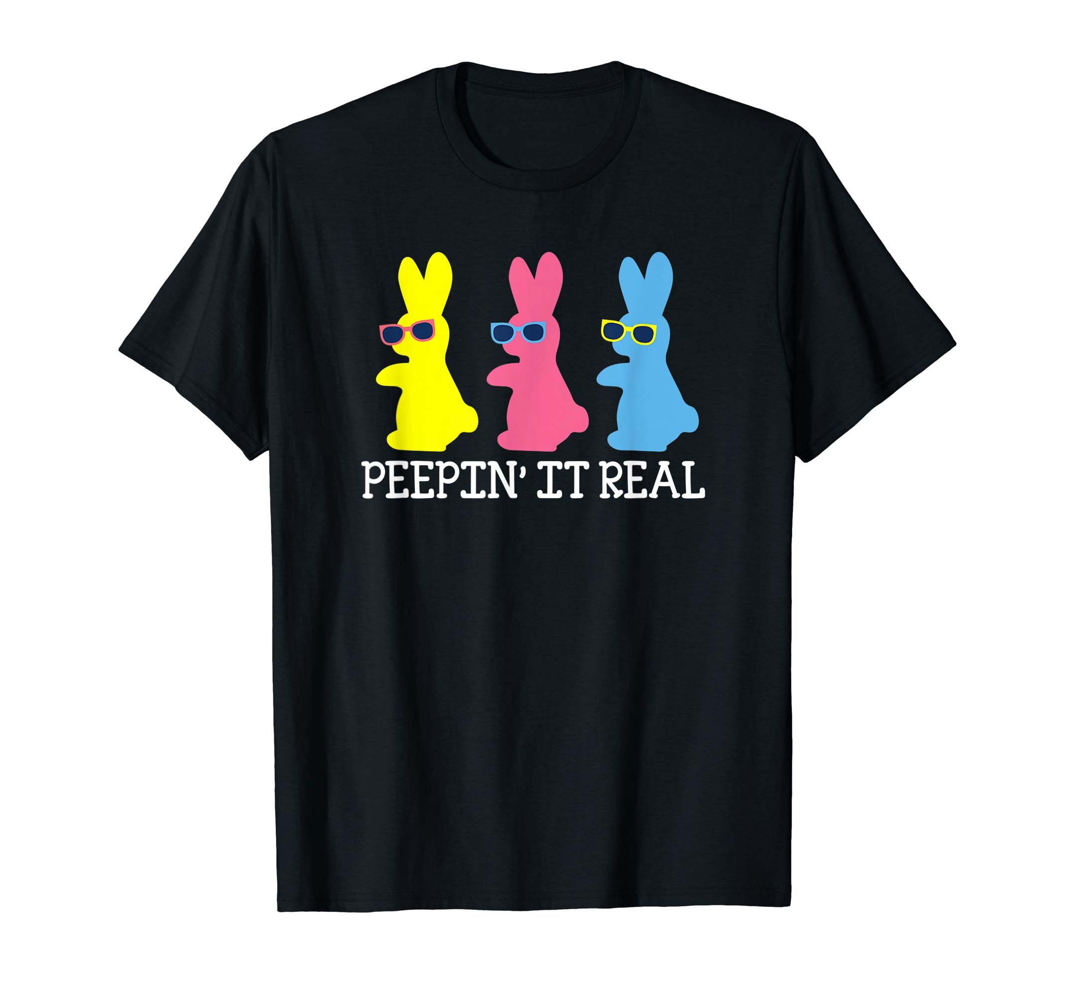 Peepin' It Real Colorful Easter Bunny Cool T Shirt Gift